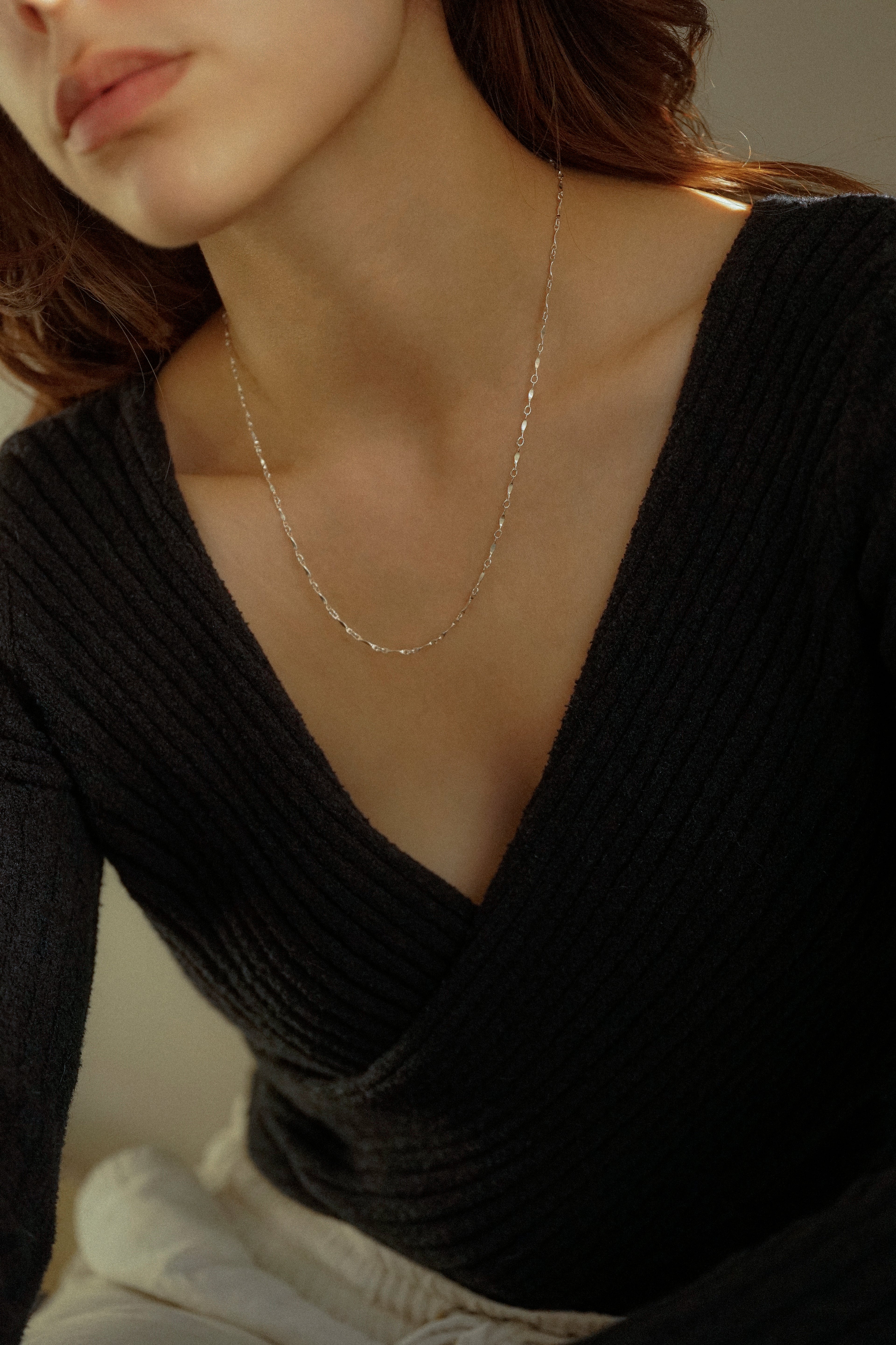 Dapped Bar Chain Necklace