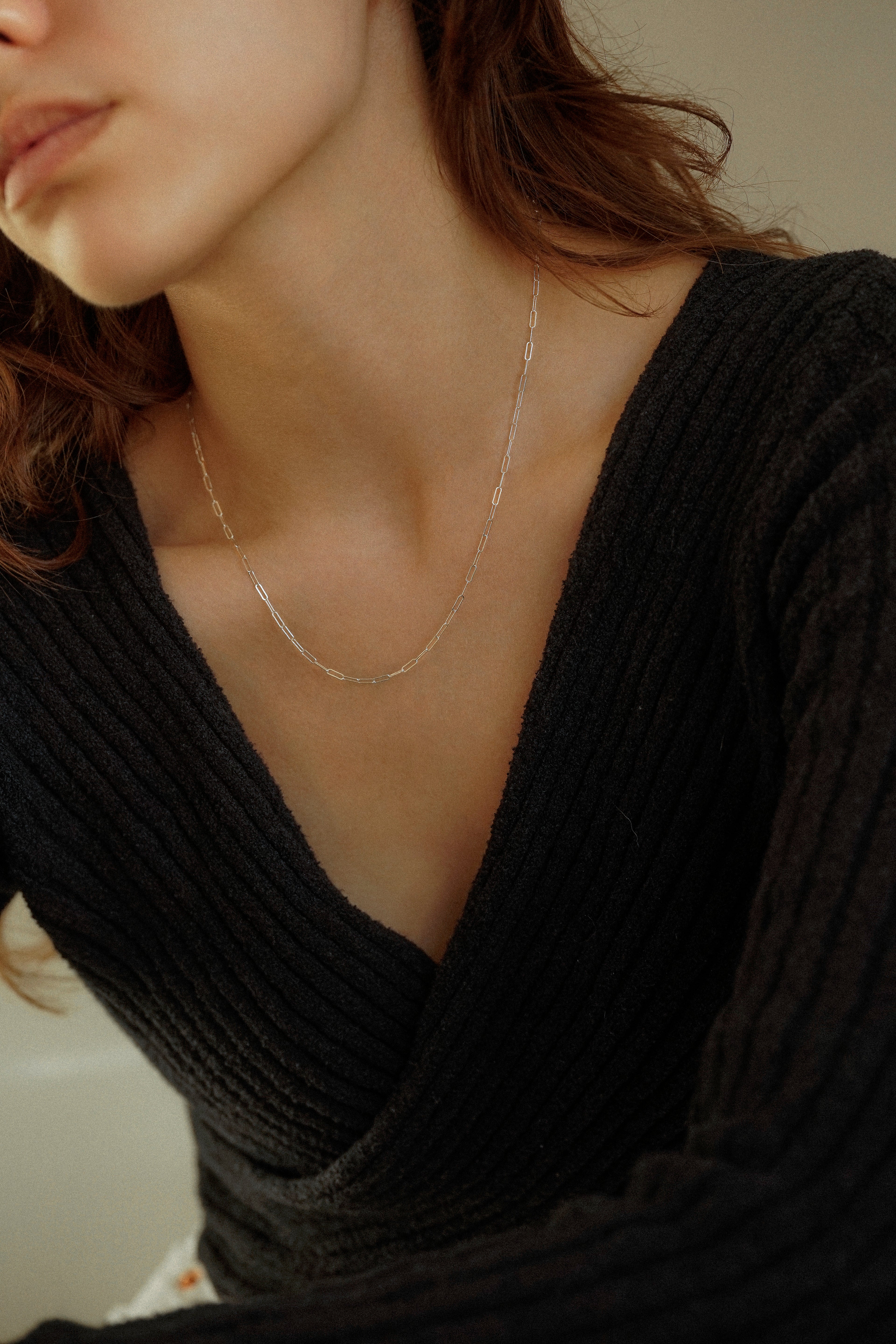 2mm Paperclip Chain Necklace