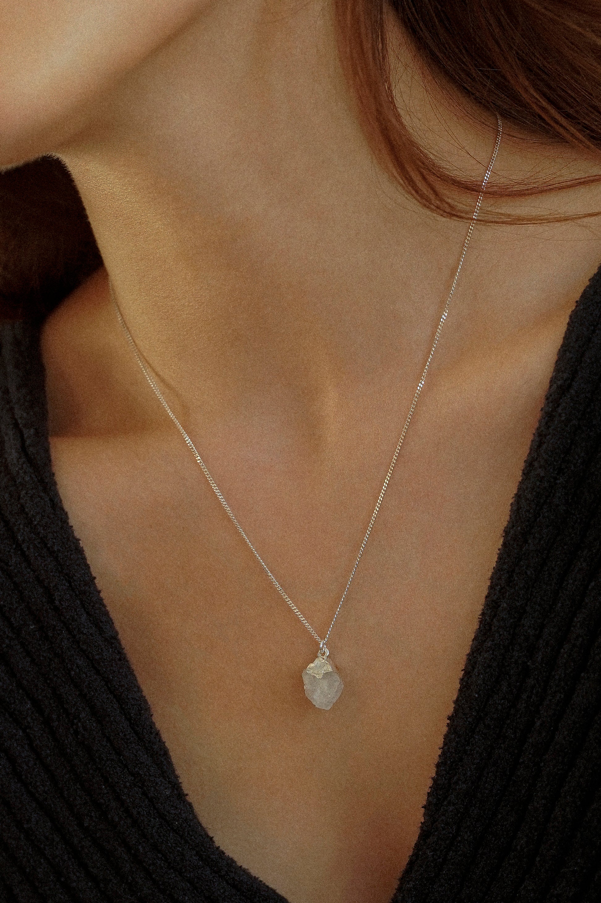 Raw Crystal Quartz Necklace