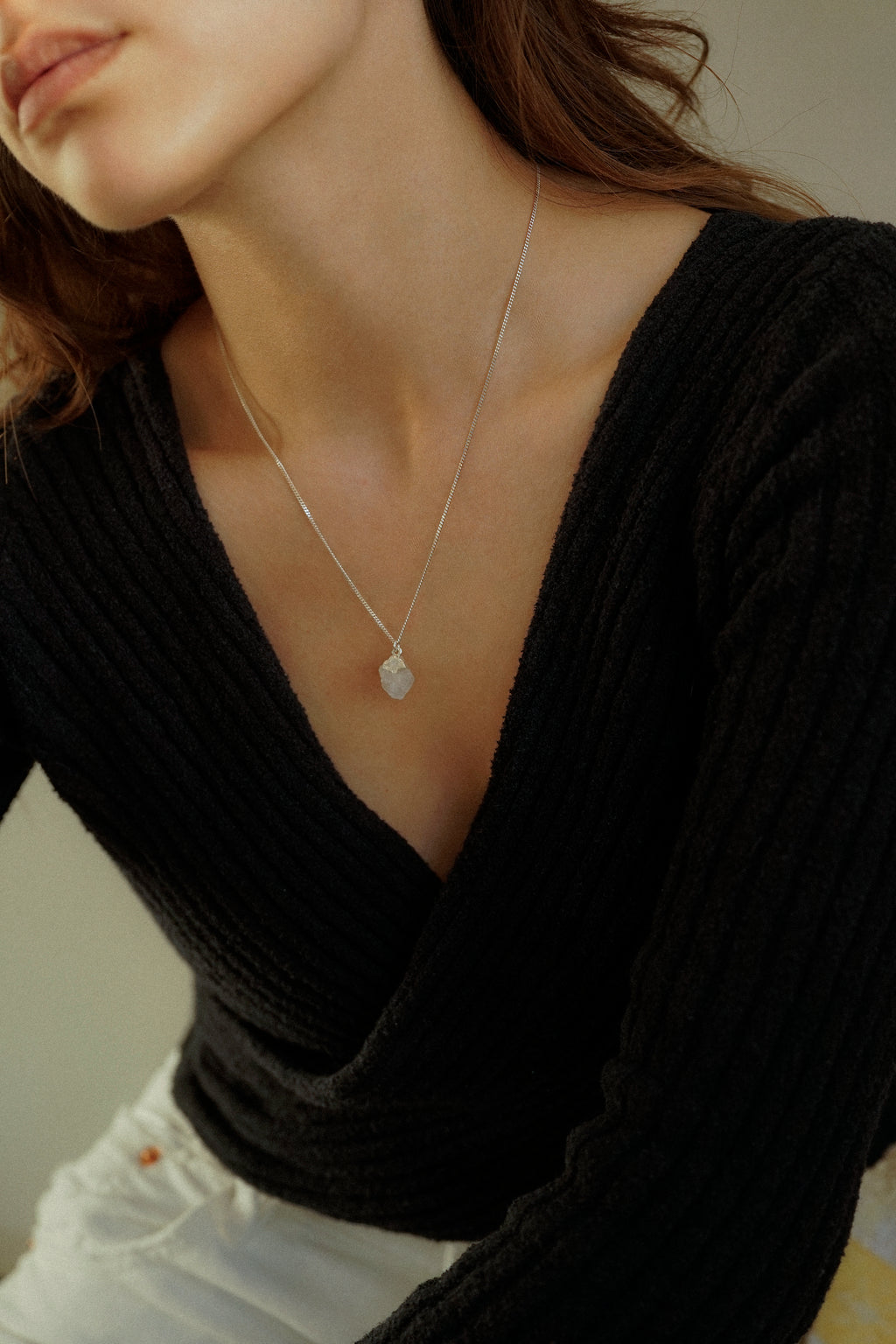 Raw Crystal Quartz Necklace