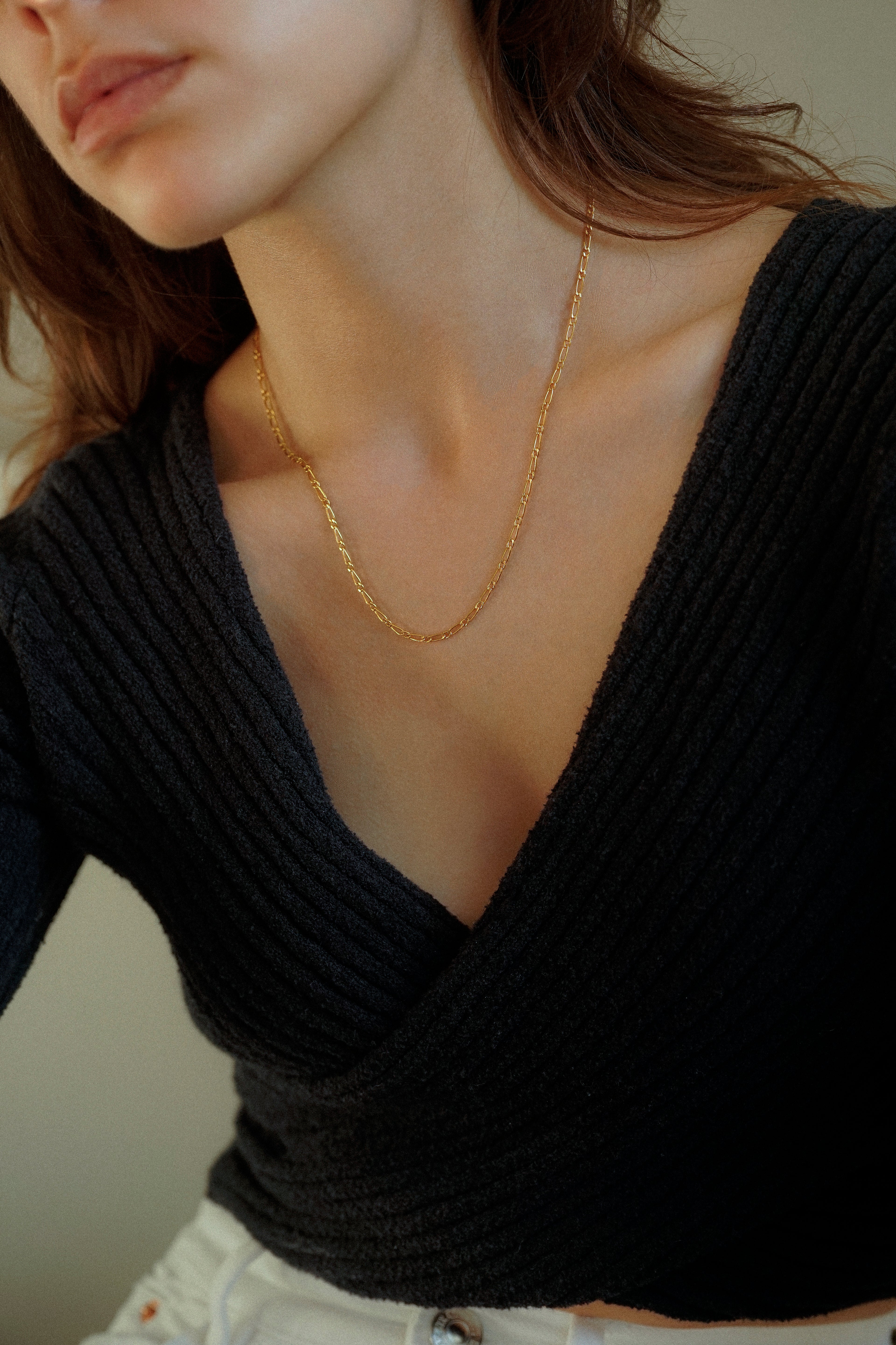 Single Link Figaro Necklace
