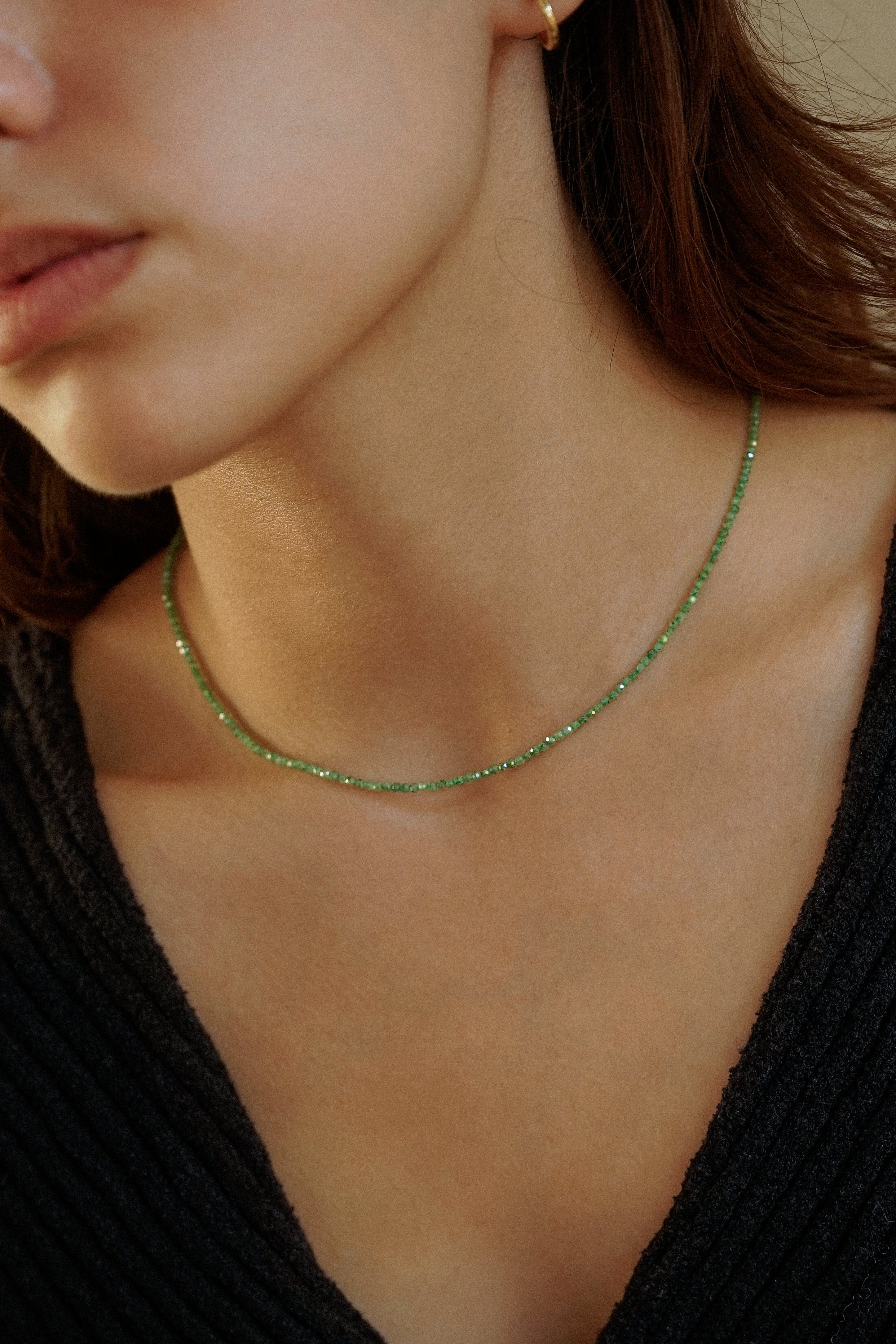 Green Aventurine Faceted Beaded Necklace