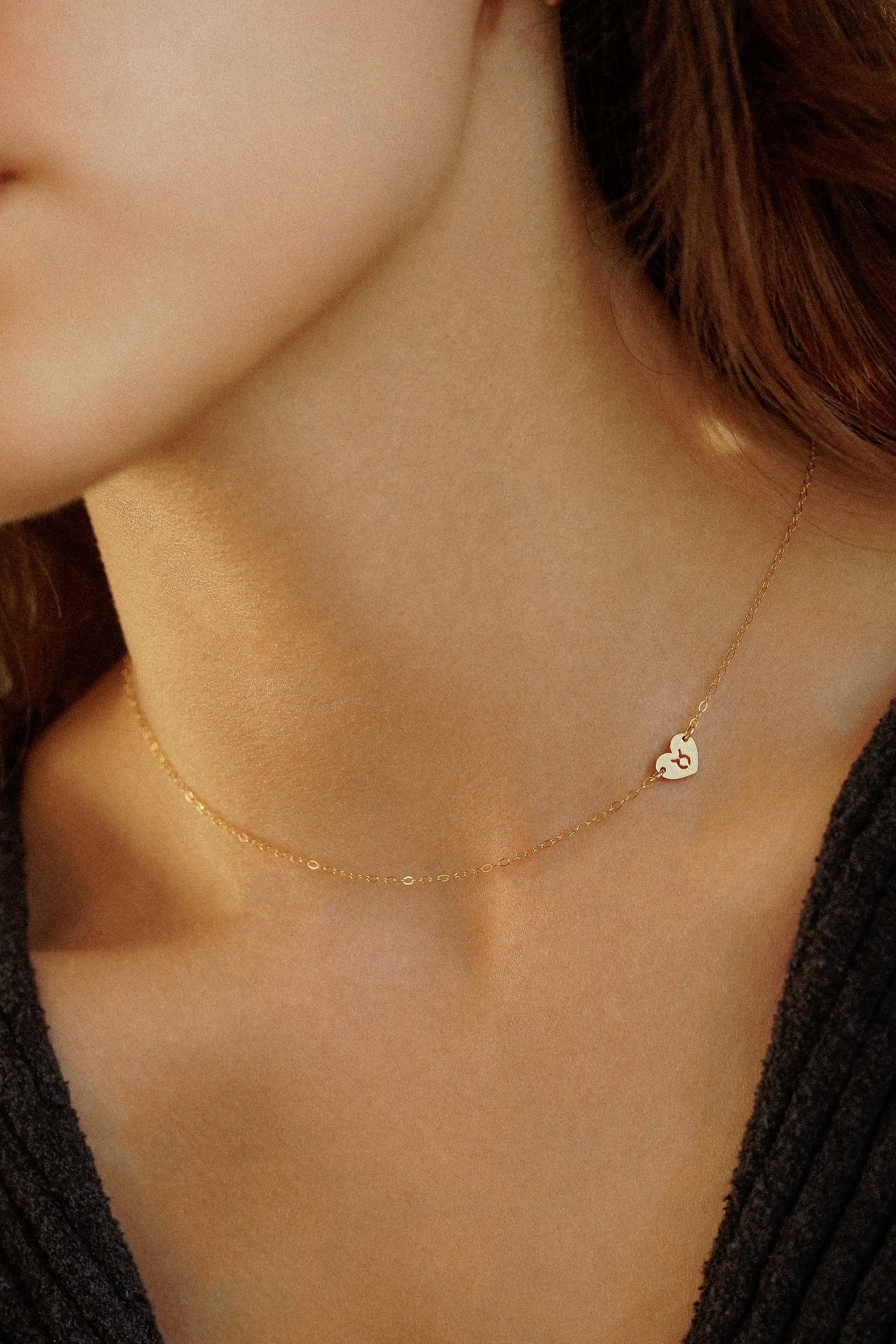 Zodiac Star Sign Heart Necklace