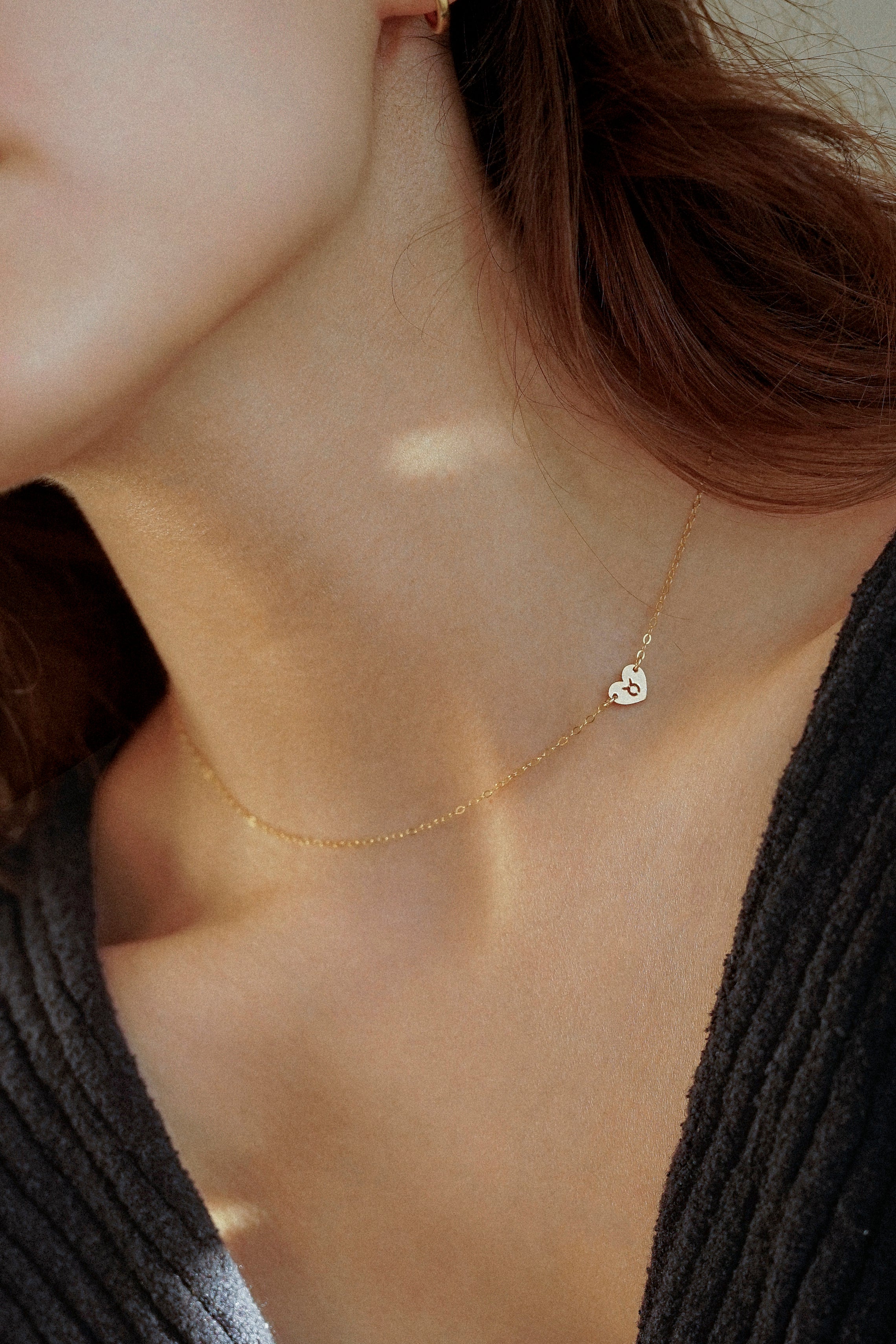 Zodiac Star Sign Heart Necklace