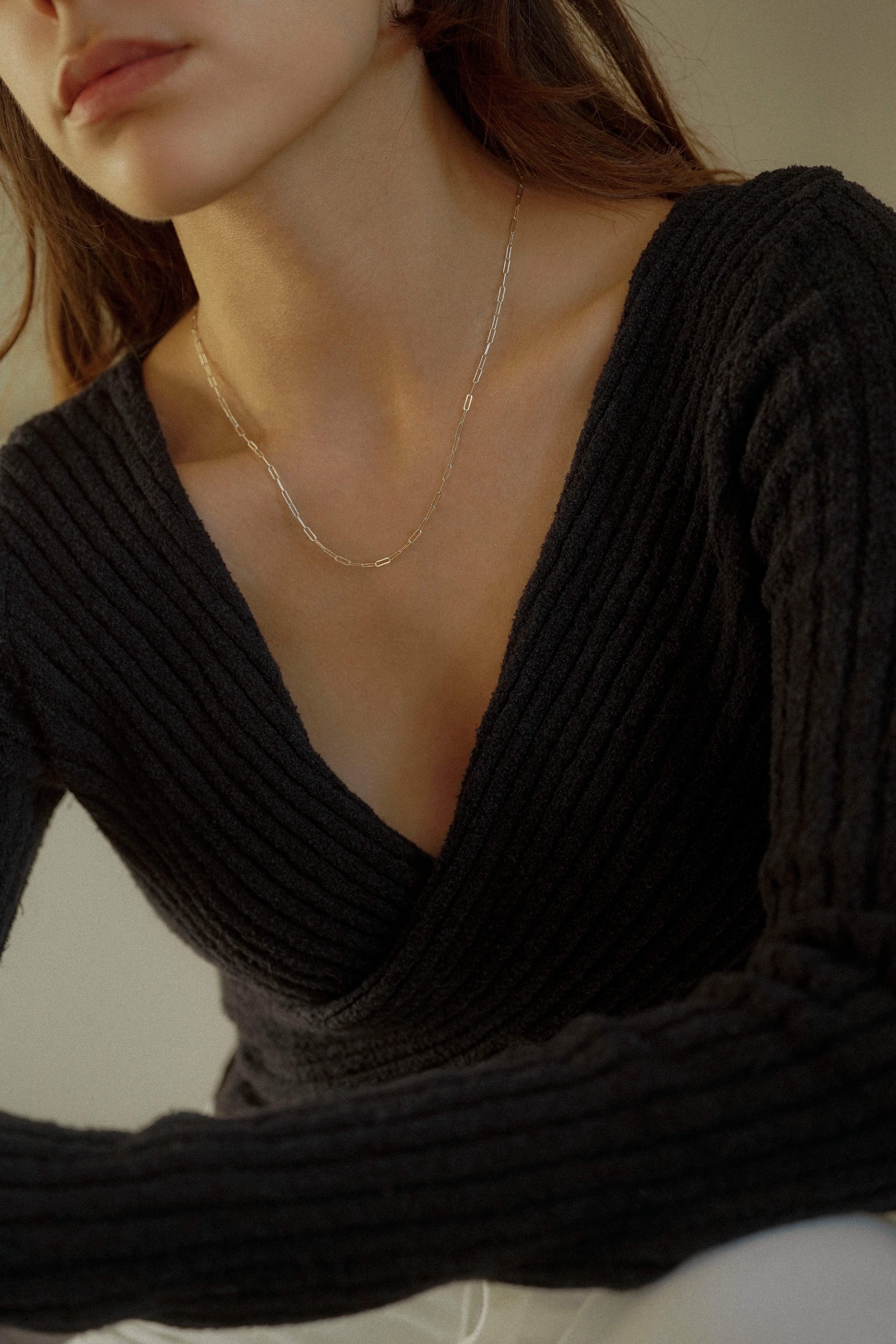 2mm Paperclip Chain Necklace