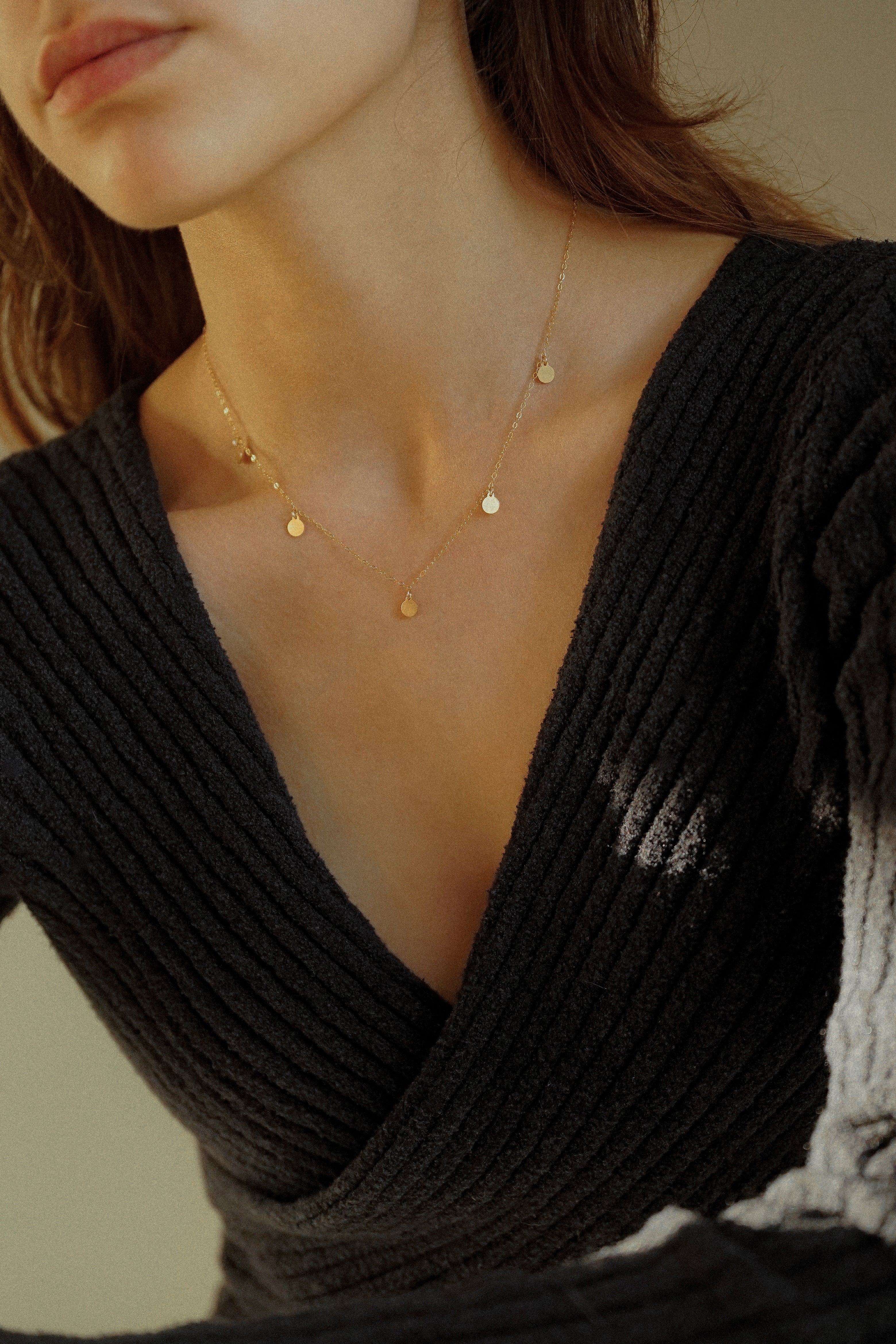 Drop Disc Necklace