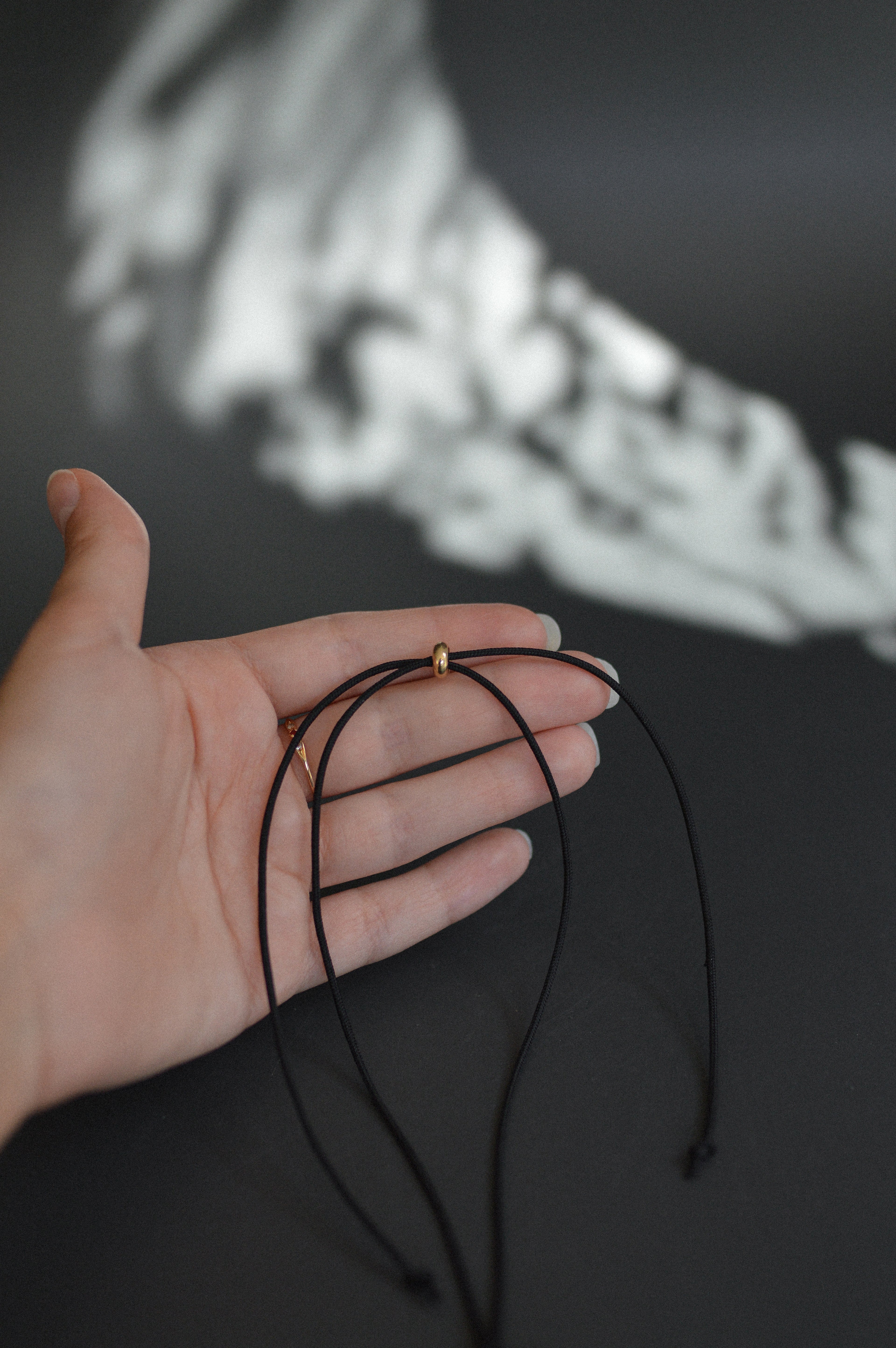 Black Resin Pendant Necklace