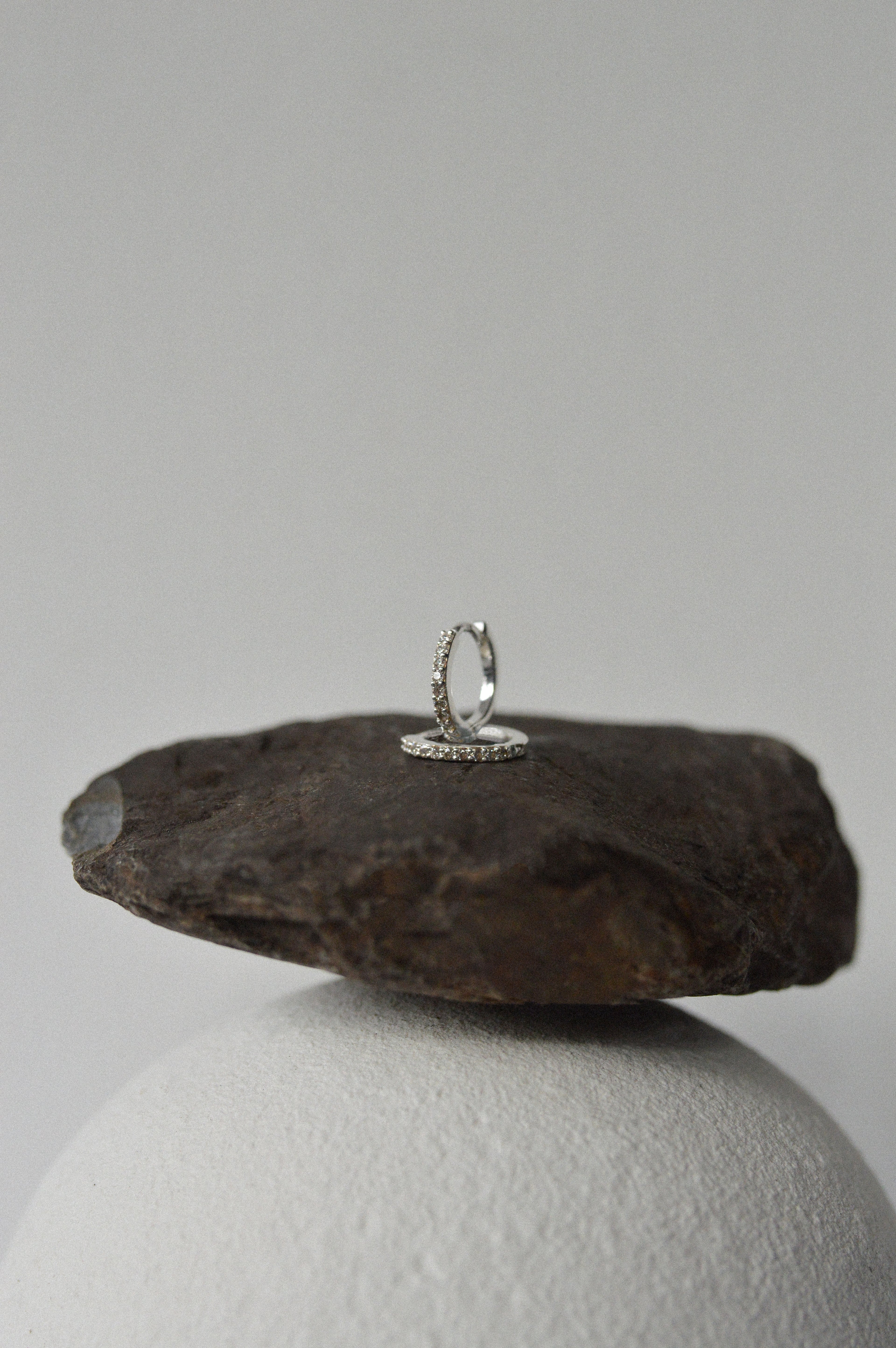 Pave Cubic Zirconia Hoop Earrings