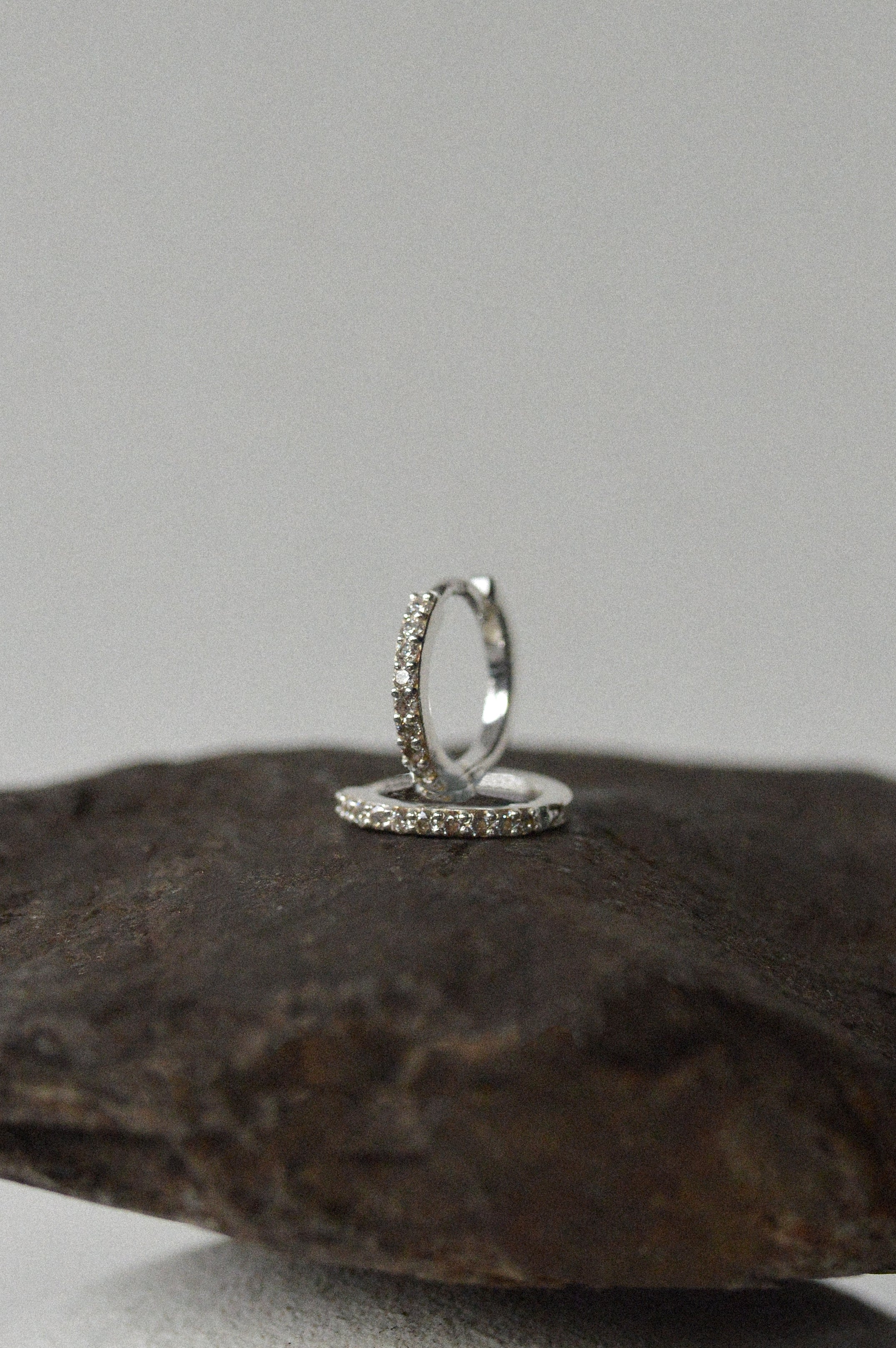 Pave Cubic Zirconia Hoop Earrings