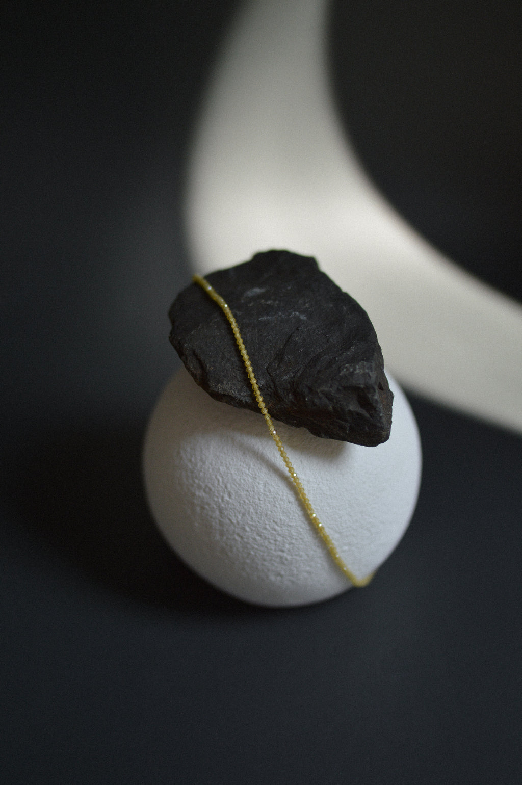 Yellow Faceted Gemstone Bead Necklace