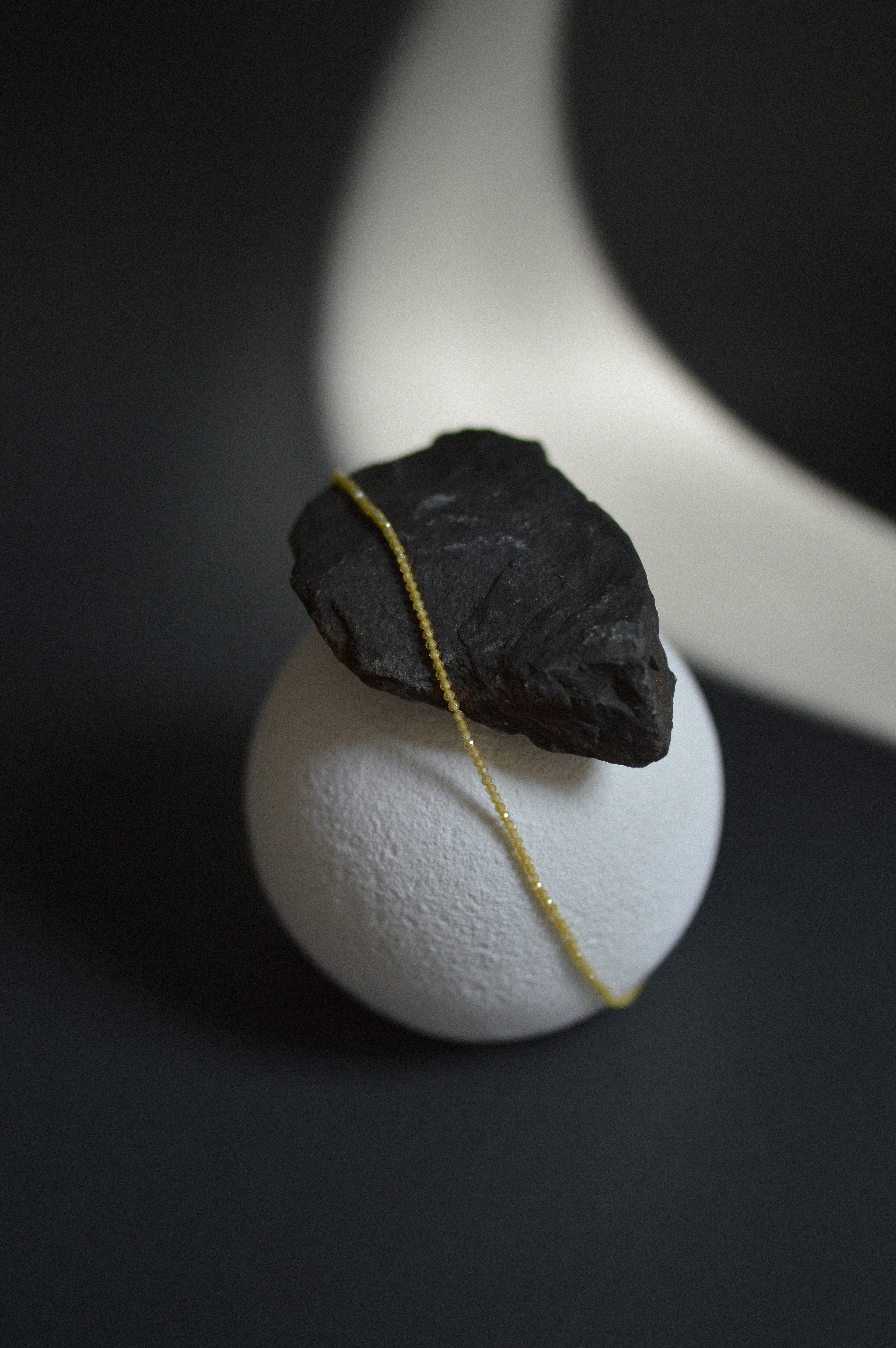 Yellow Faceted Gemstone Bead Necklace