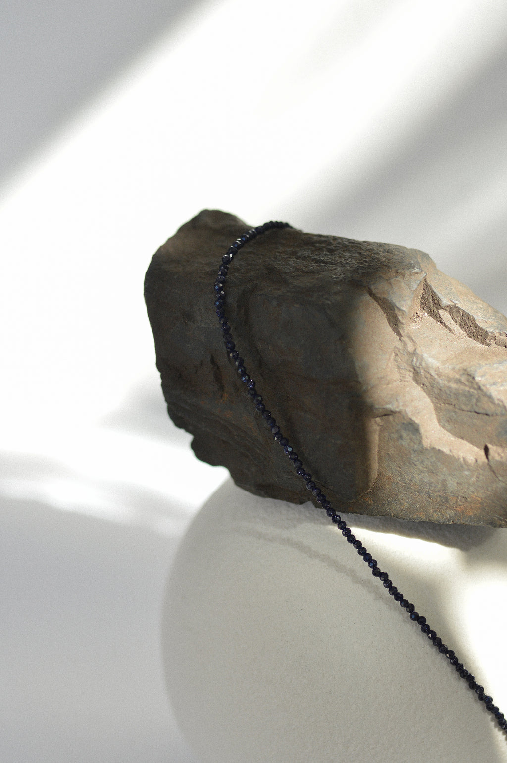 Navy Dark Blue Faceted Beaded Necklace