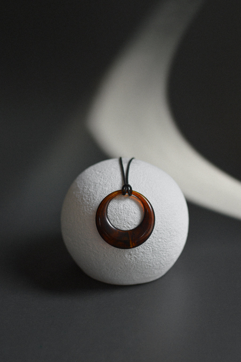 Brown Resin Pendant Necklace