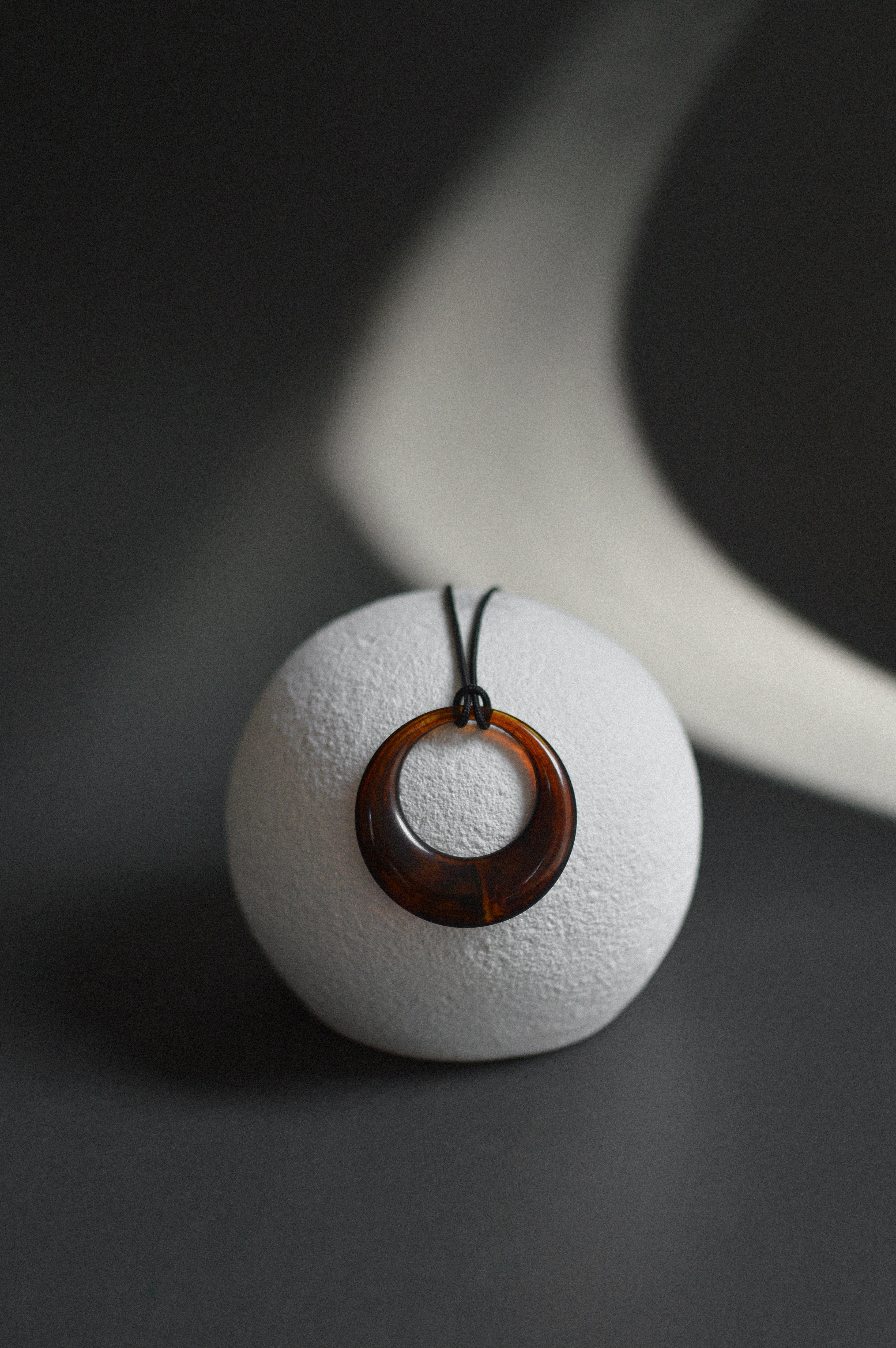Brown Resin Pendant Necklace