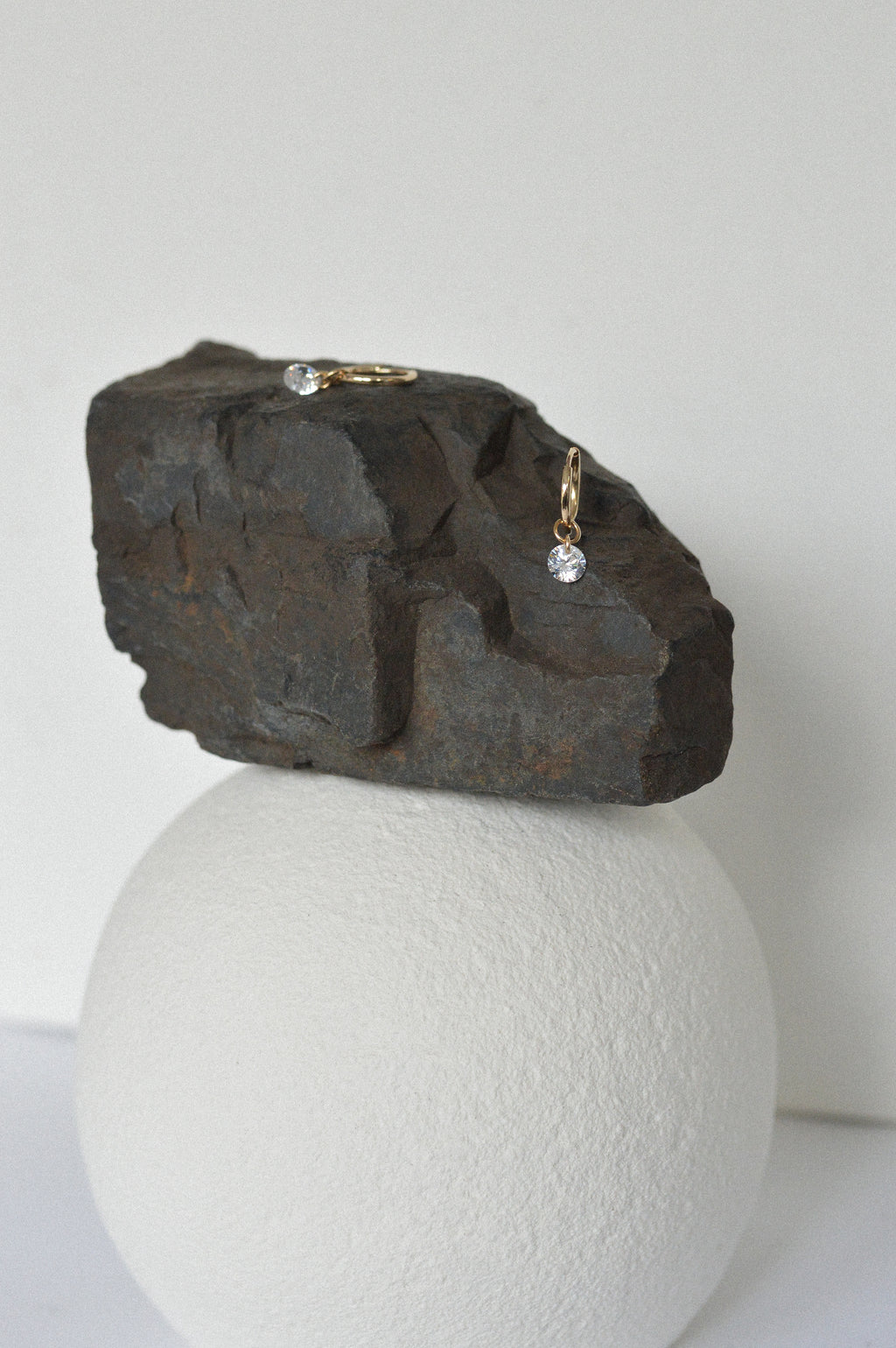 Cubic Zirconia Dainty Huggie Earrings