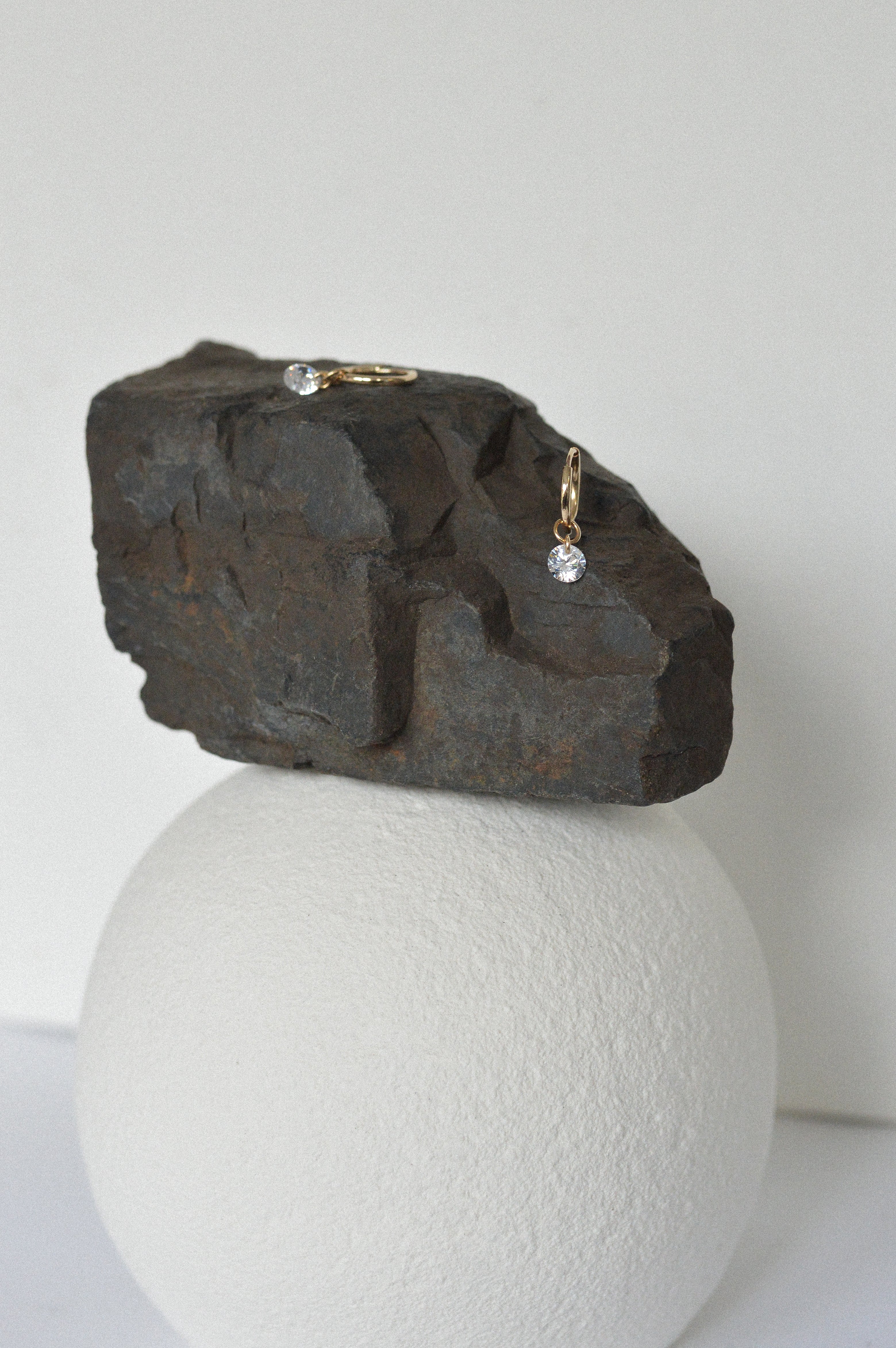 Cubic Zirconia Dainty Huggie Earrings