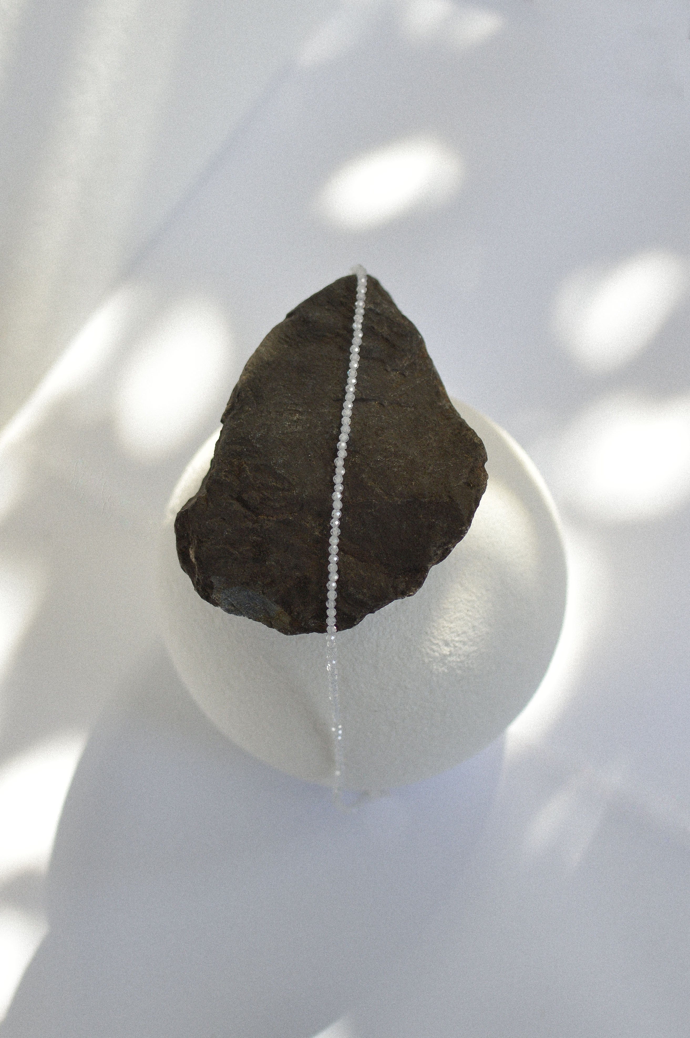 White Faceted Gemstone Bead Necklace