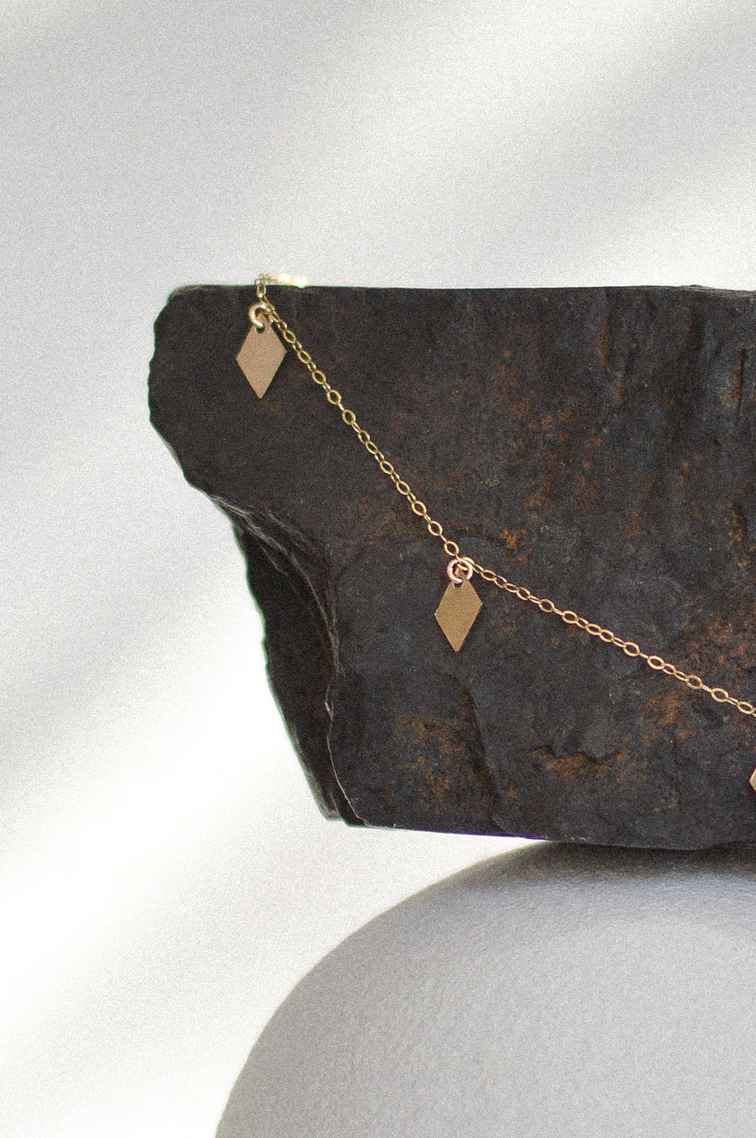 Rhombus Disc Drop Necklace