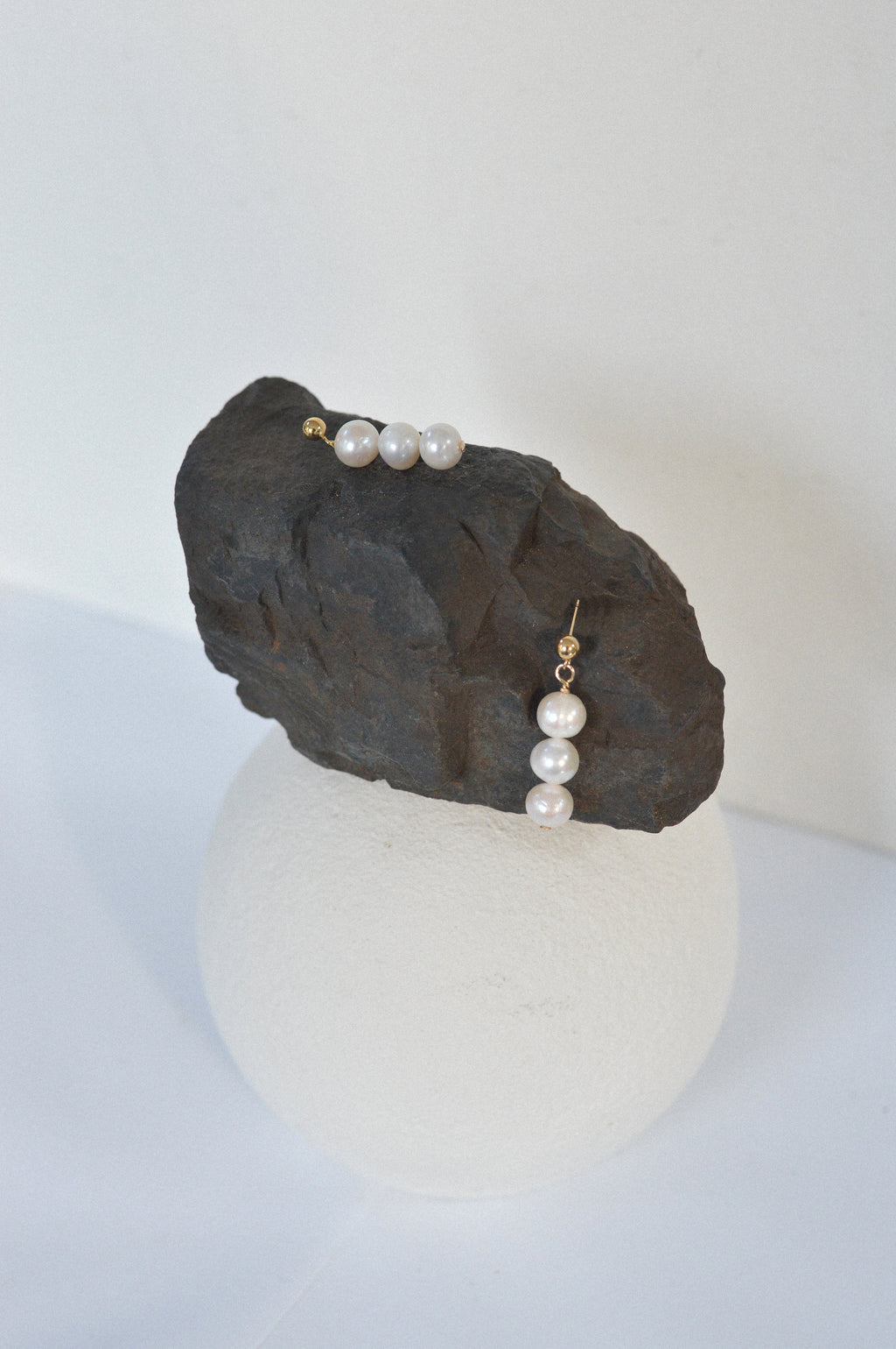 Triple Freshwater Pearl Studs