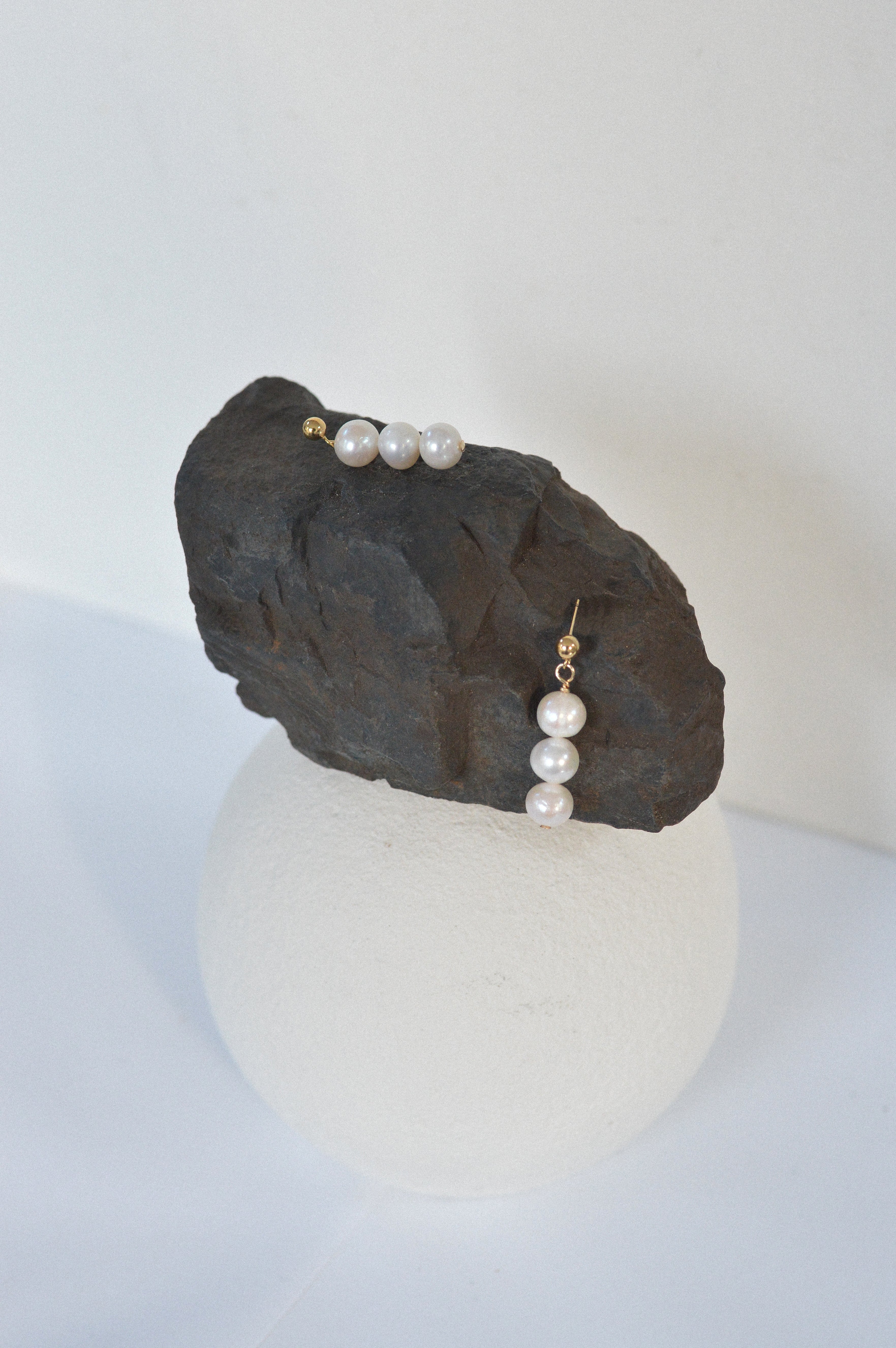 Triple Freshwater Pearl Studs