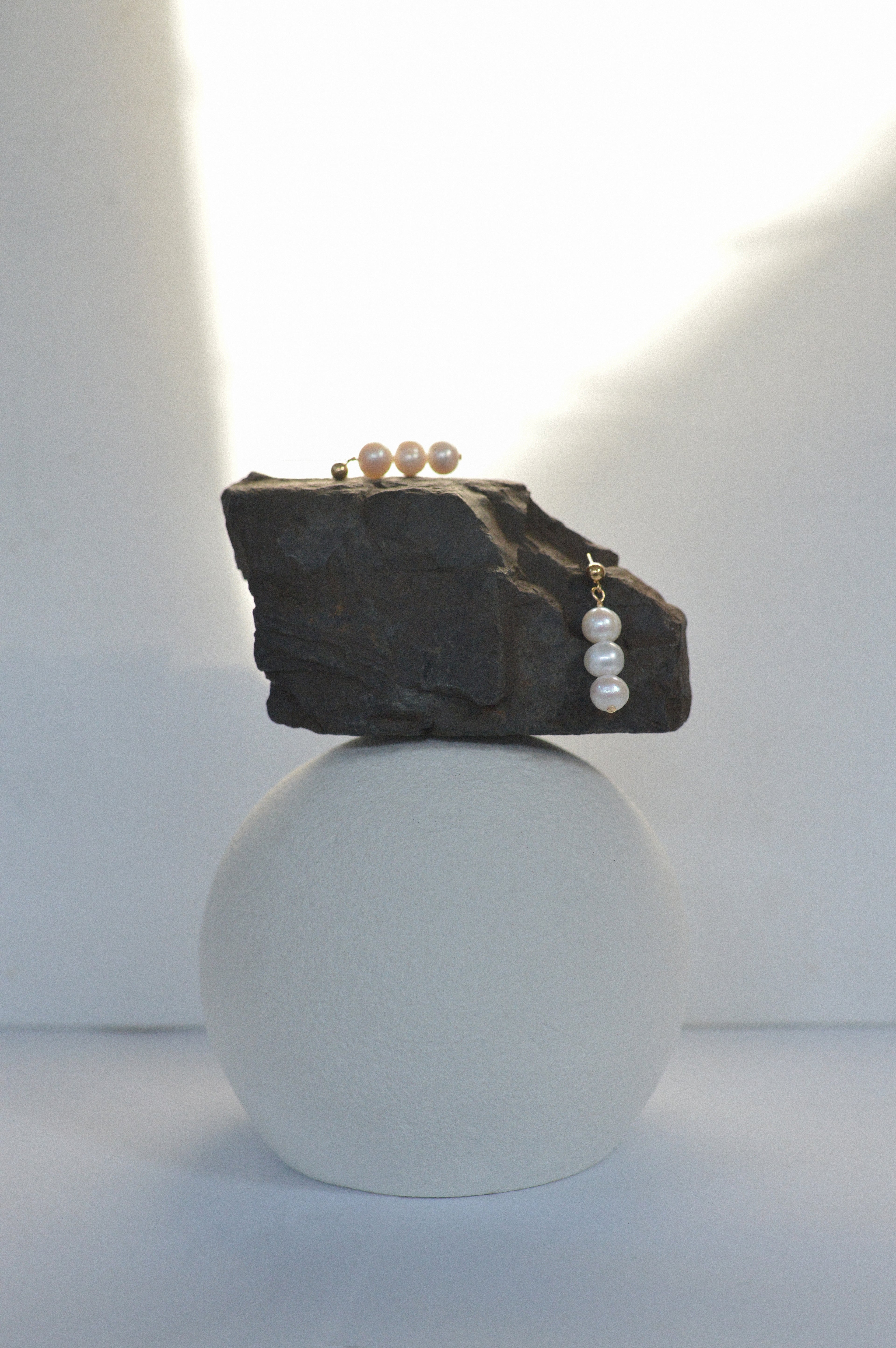 Triple Freshwater Pearl Studs