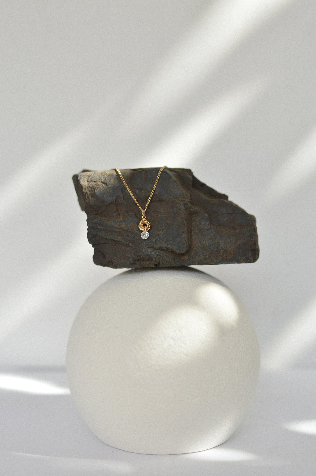 Cubic Zirconia Love Knot Charm Necklace