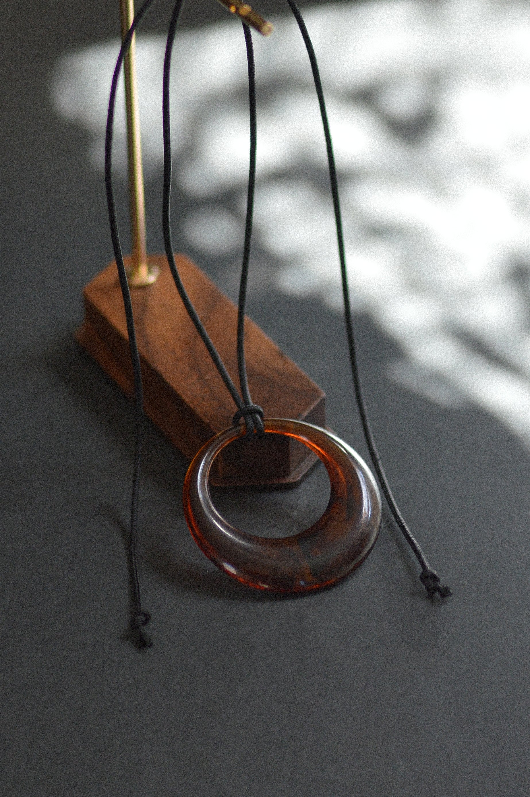 Brown Resin Pendant Necklace
