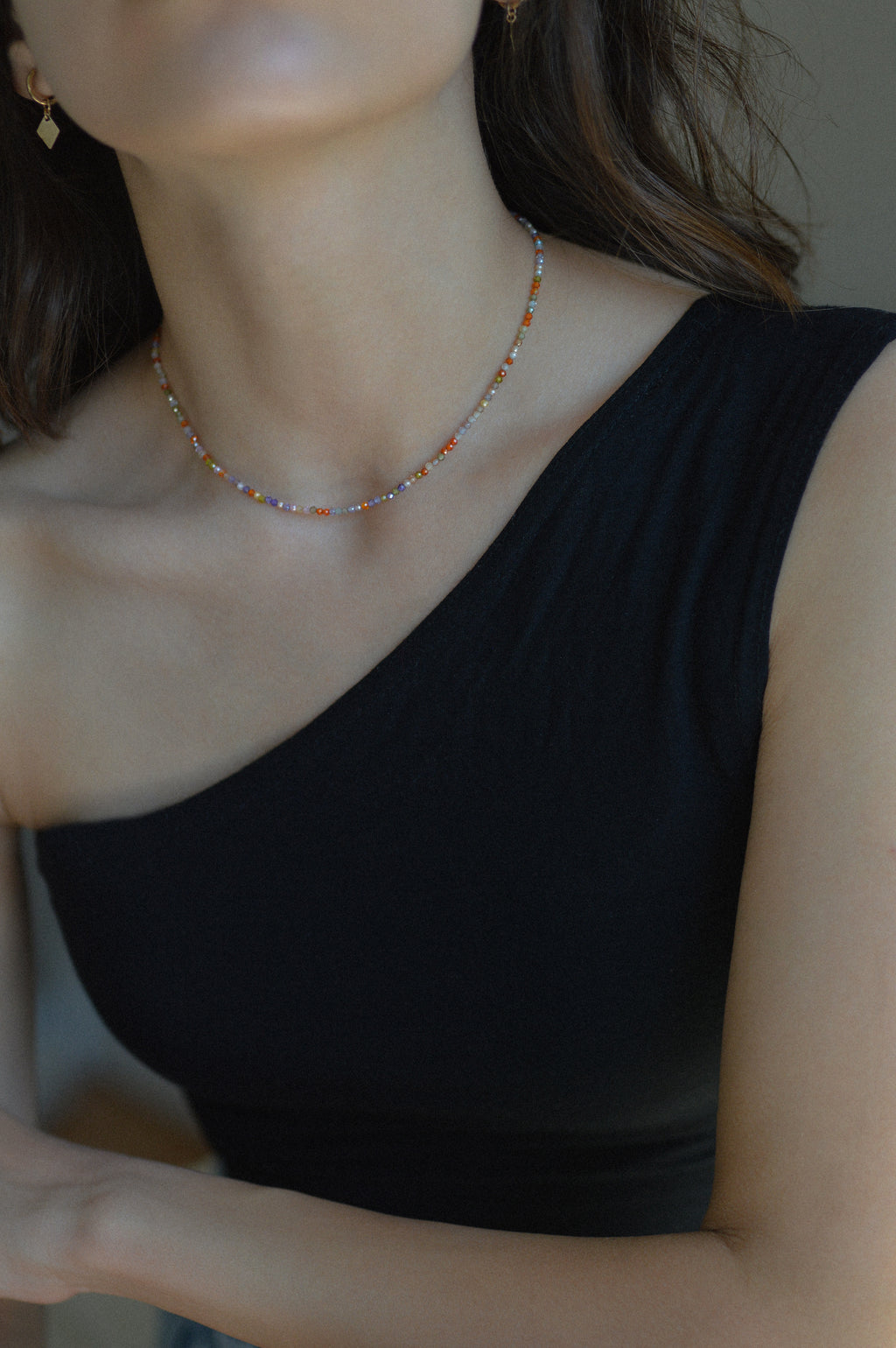 Multicolour Faceted Gemstone Bead Necklace