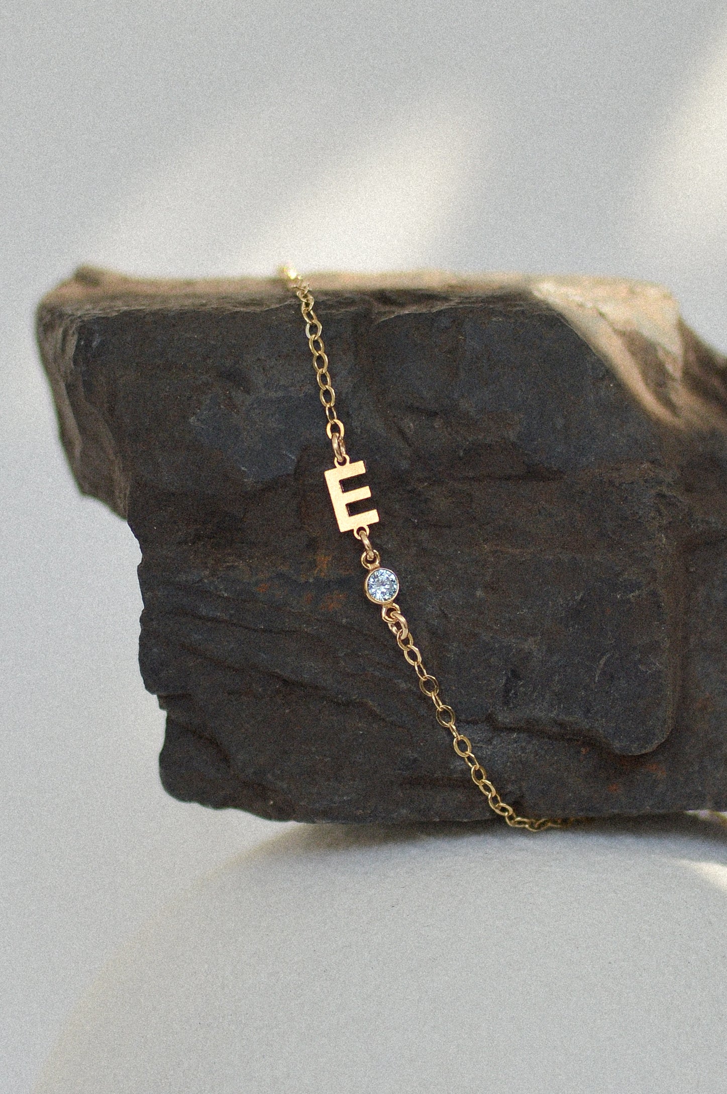 Personalised Letter Birthstone Necklace