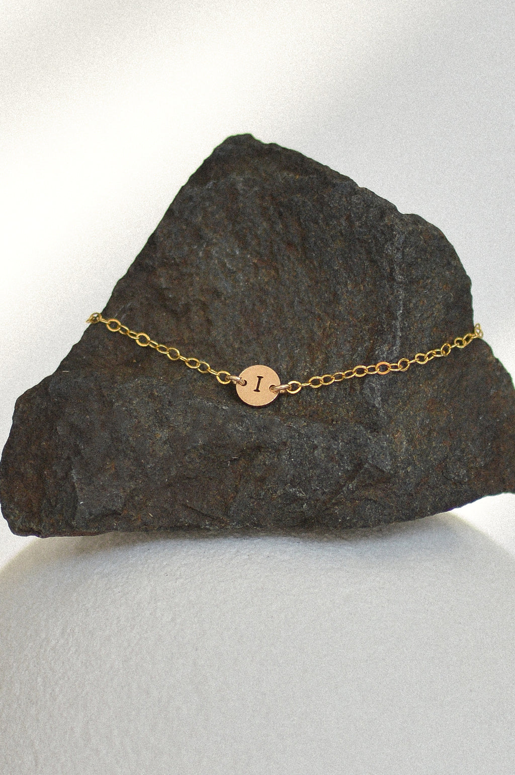 Initial Disc Connector Bracelet