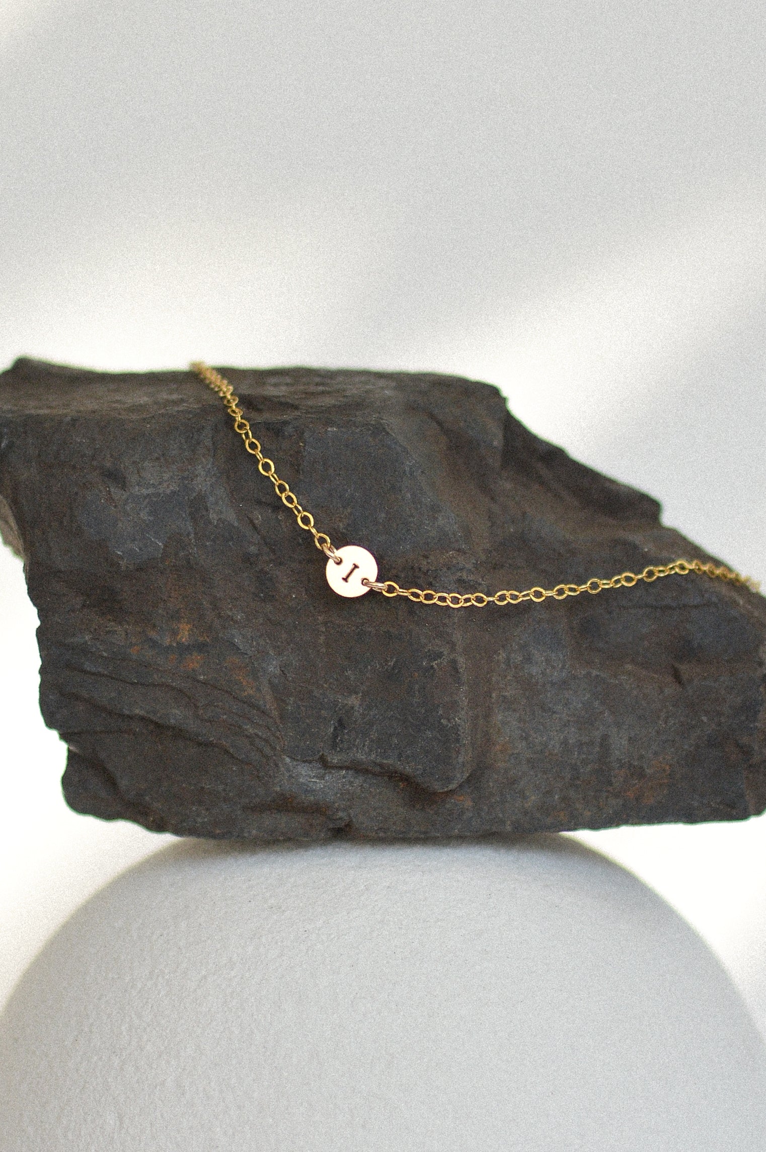 Initial Disc Connector Bracelet