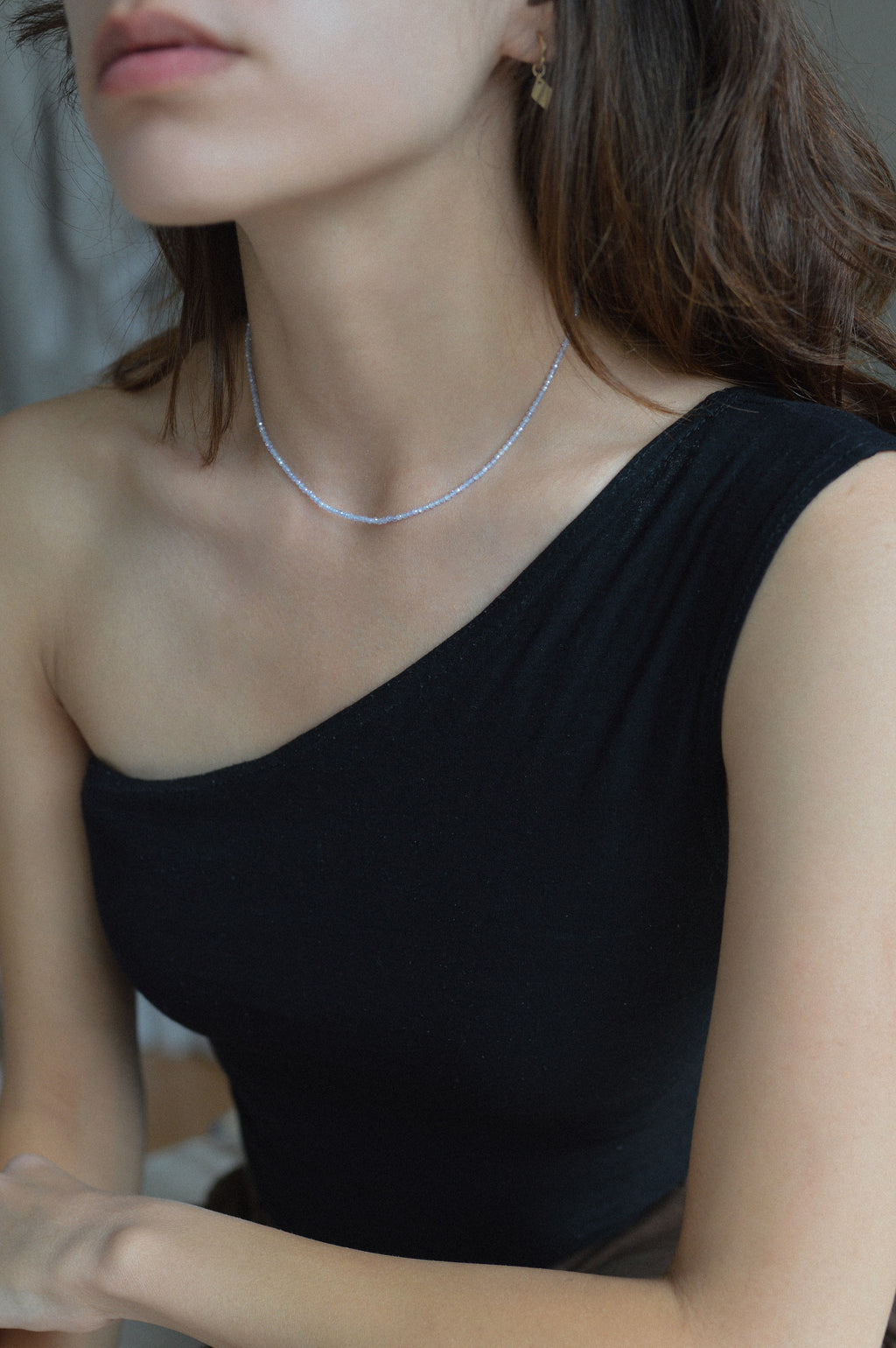 Pale Purple Faceted Gemstone Bead Necklace