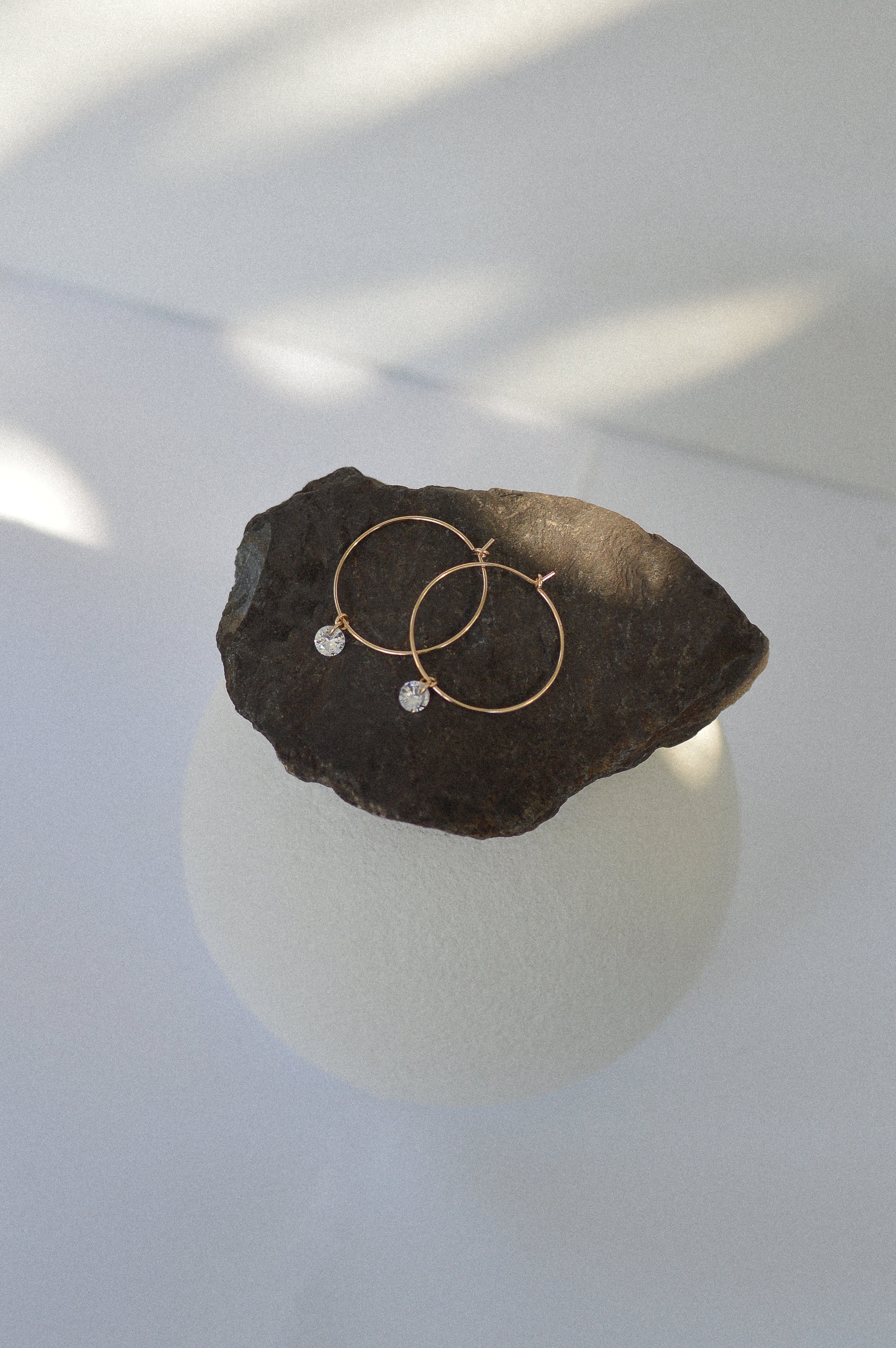 25mm Hoop Earrings With Cubic Zirconia
