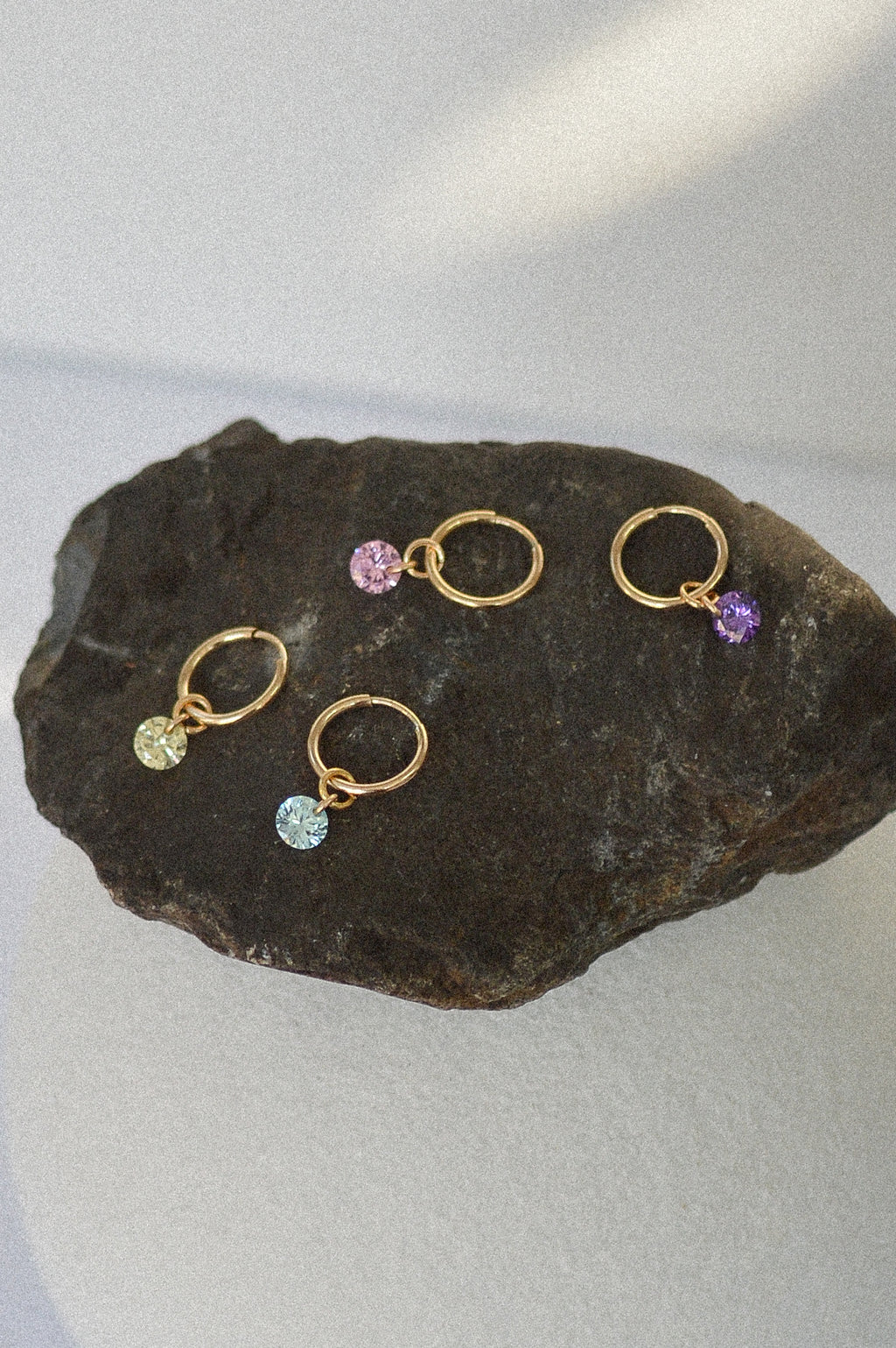 Birthstone Huggie Hoop Earrings