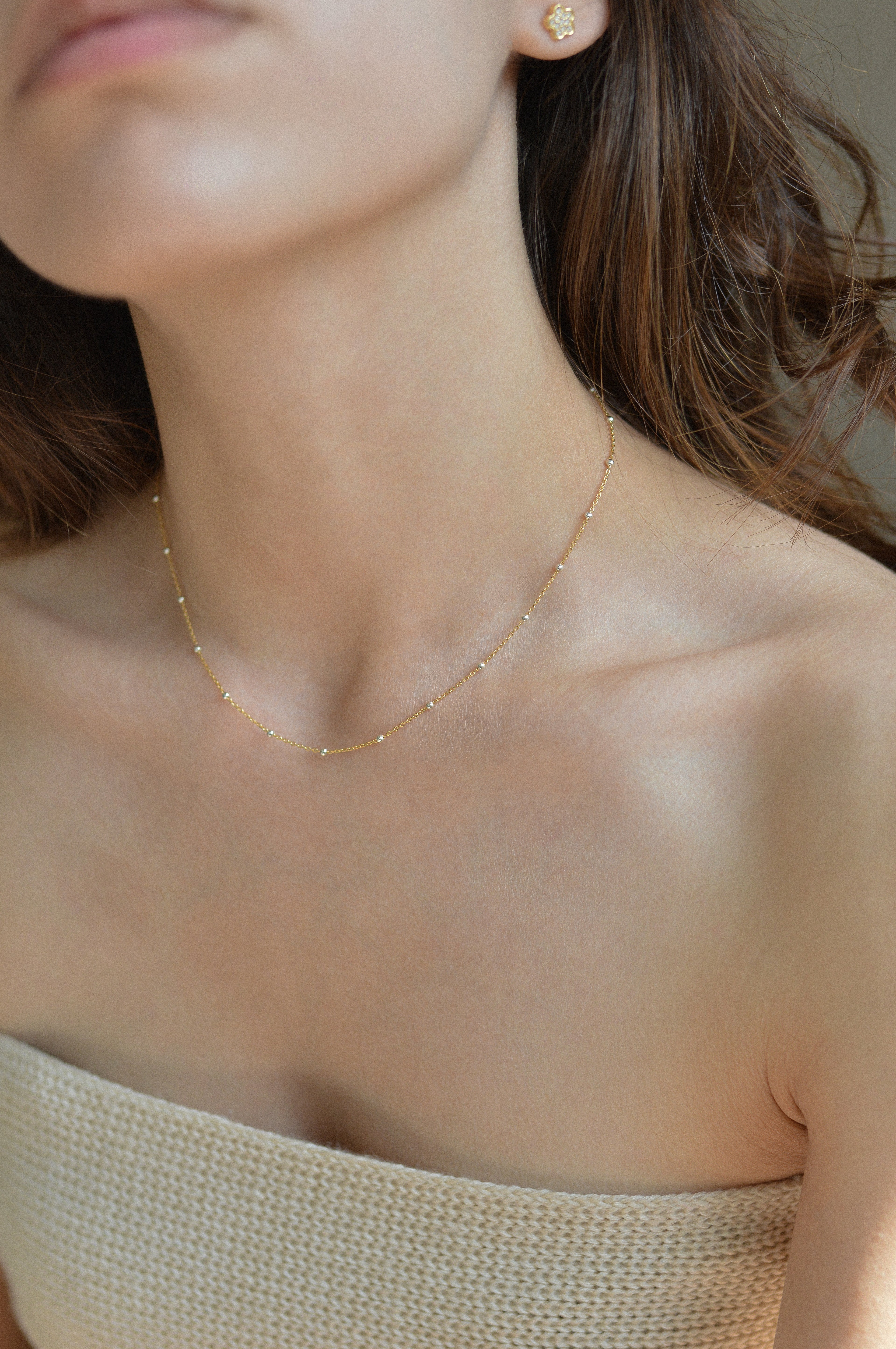 Mixed Metal Satellite Necklace