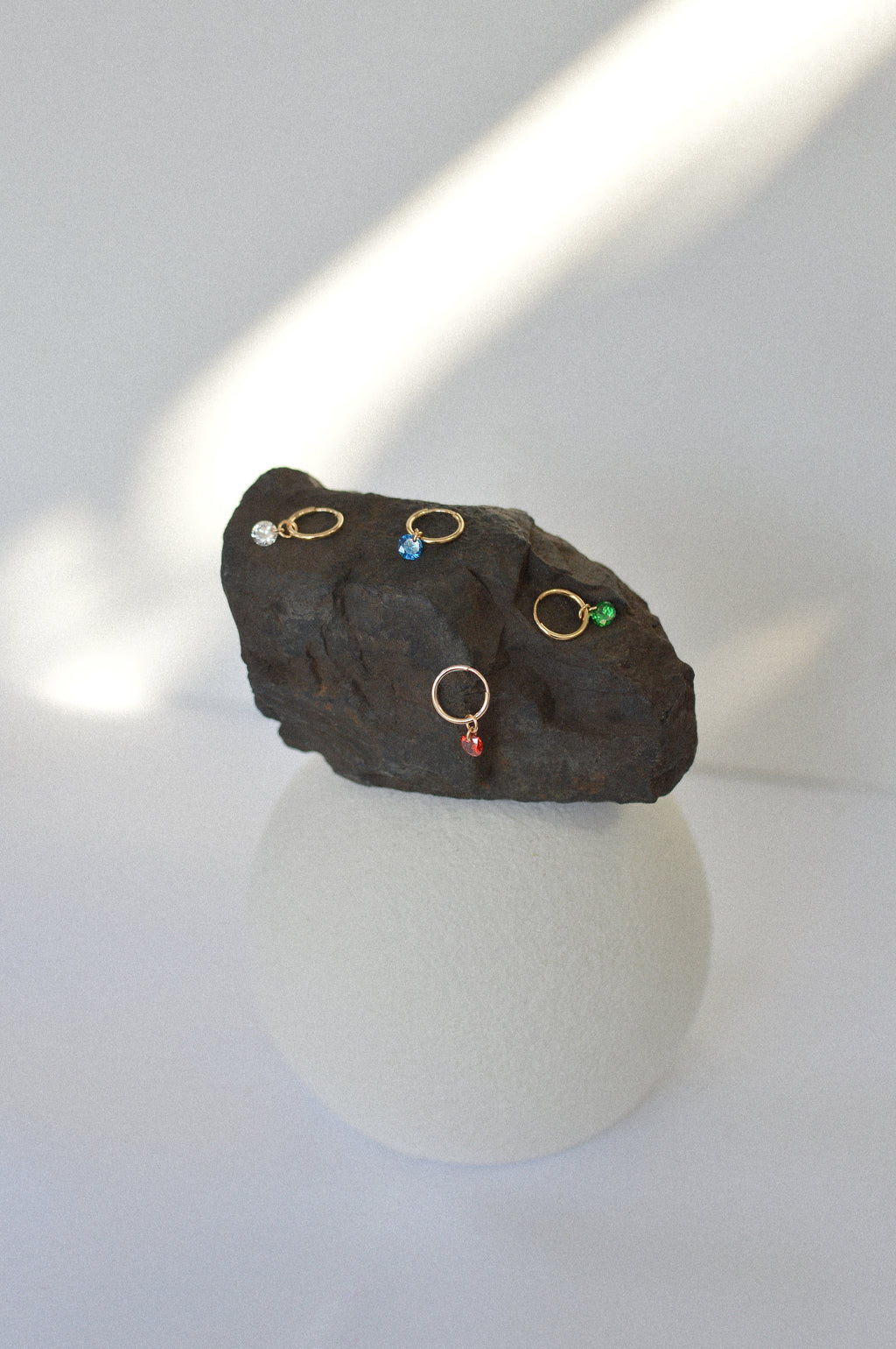 Birthstone Huggie Hoop Earrings