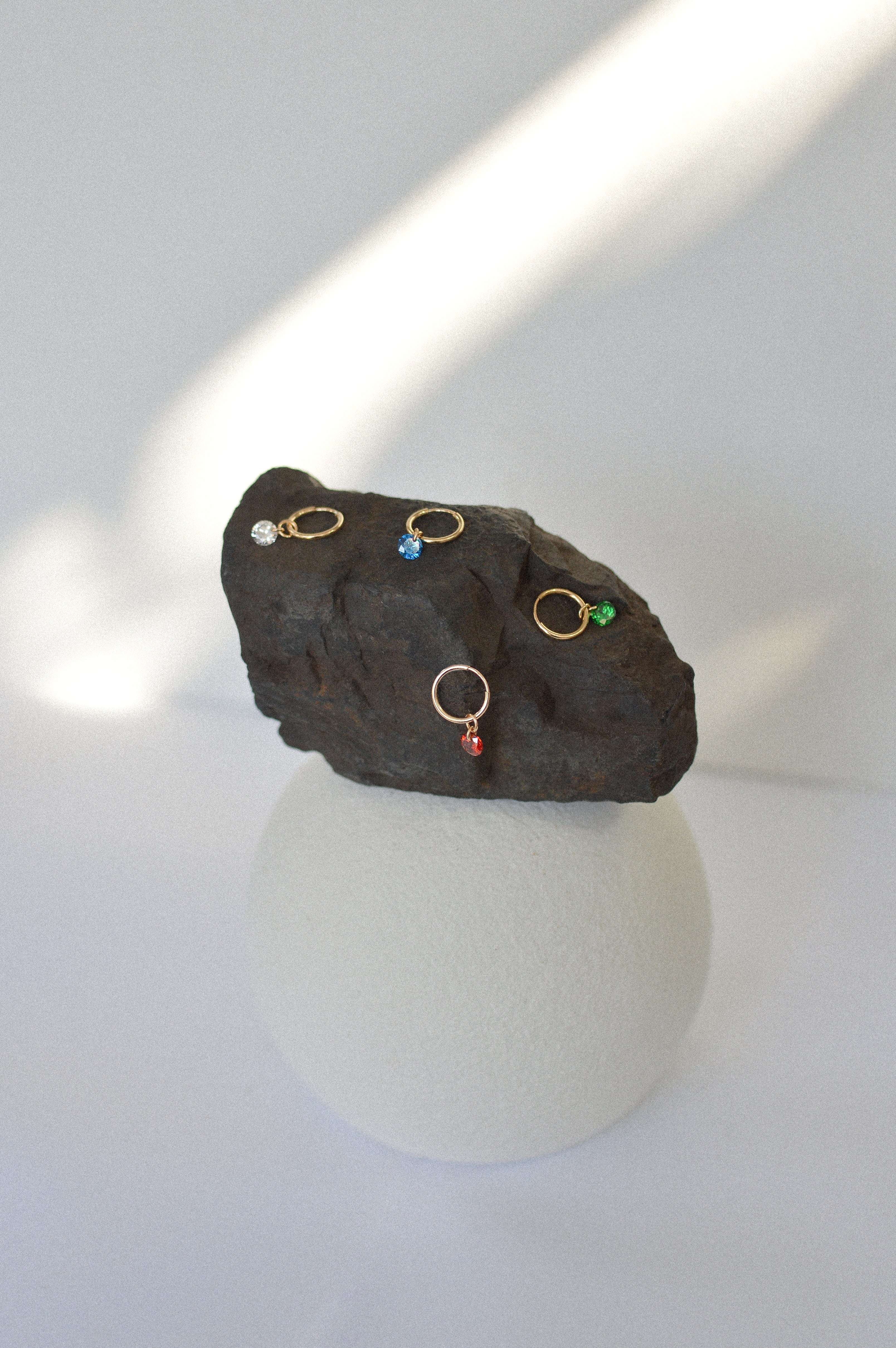 Birthstone Huggie Hoop Earrings