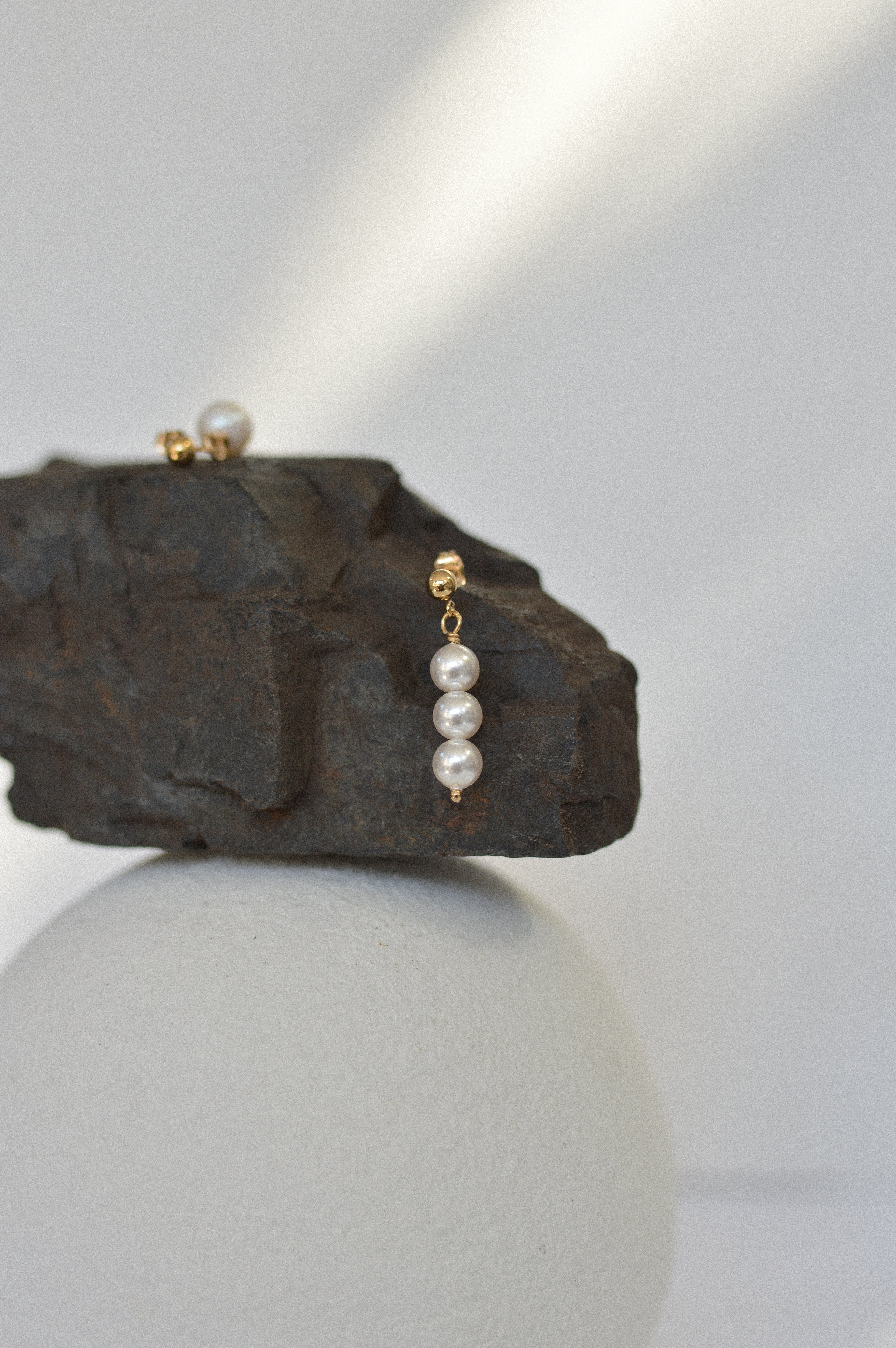 Swarovski Triple Pearl Stud Earrings