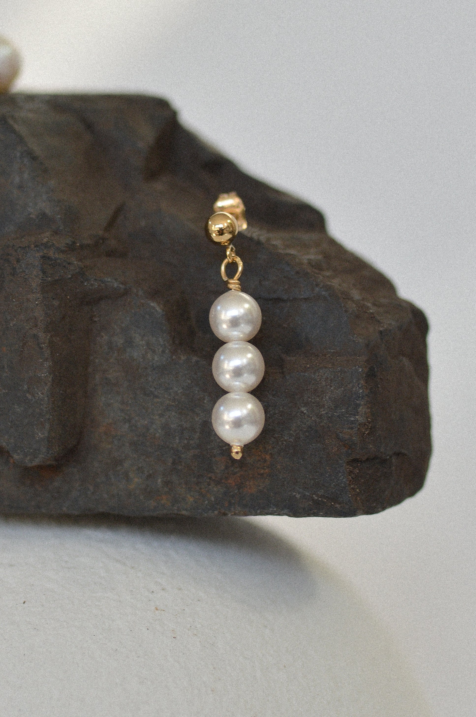 Swarovski Triple Pearl Stud Earrings