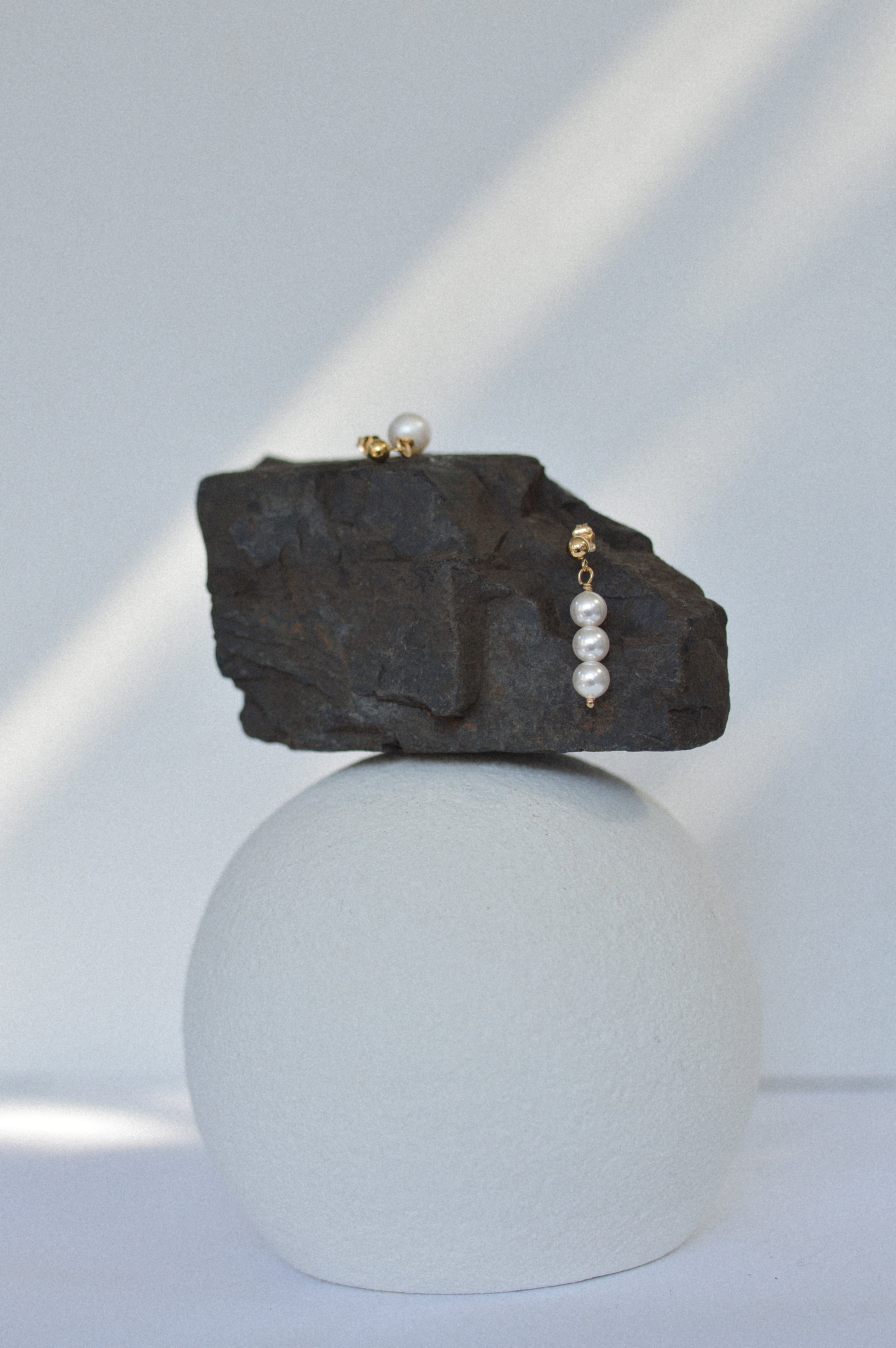 Swarovski Triple Pearl Stud Earrings