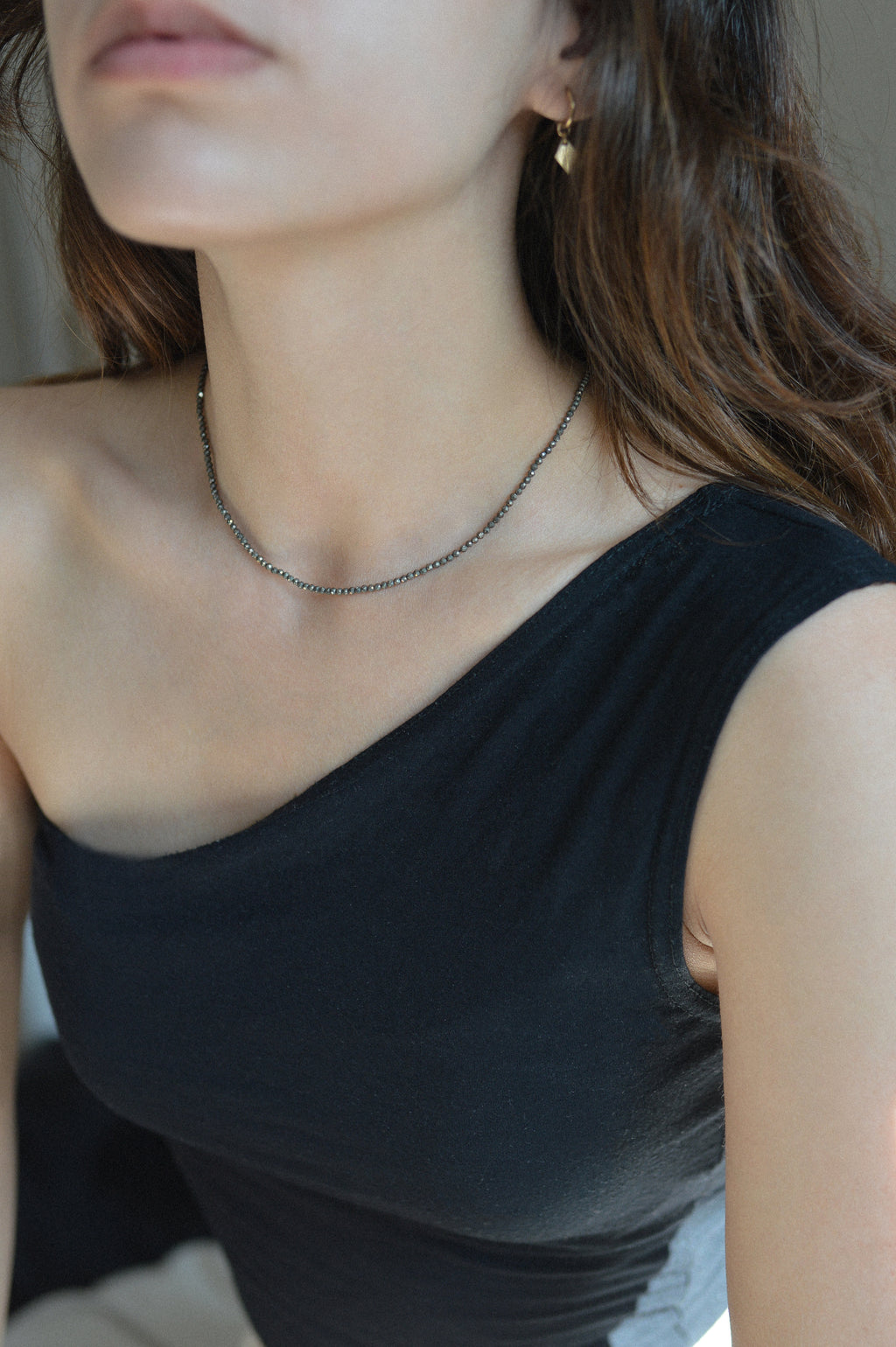 Pyrite Faceted Gemstone Bead Necklace