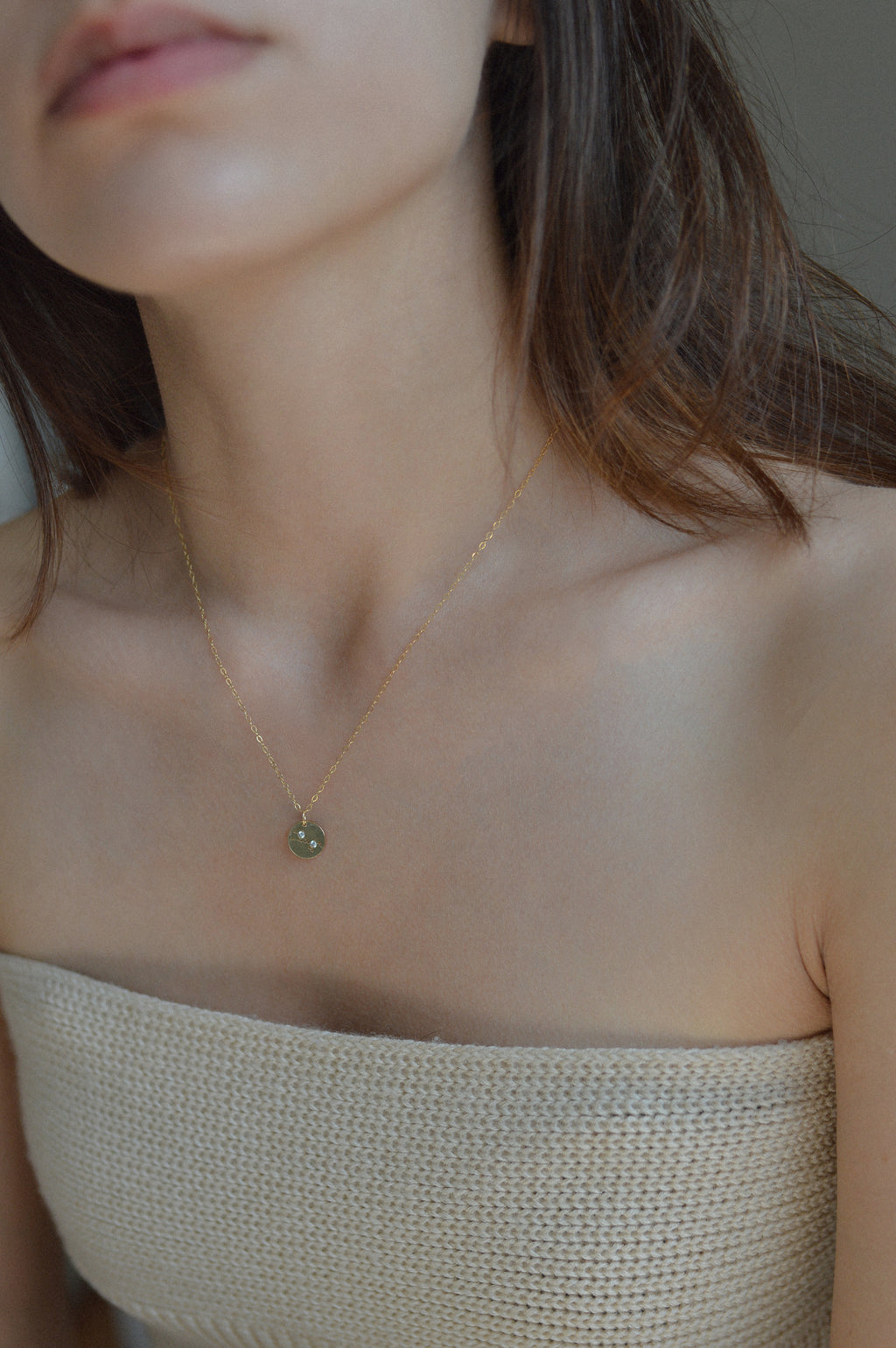 Star Sign Cubic Zirconia Disc Necklace