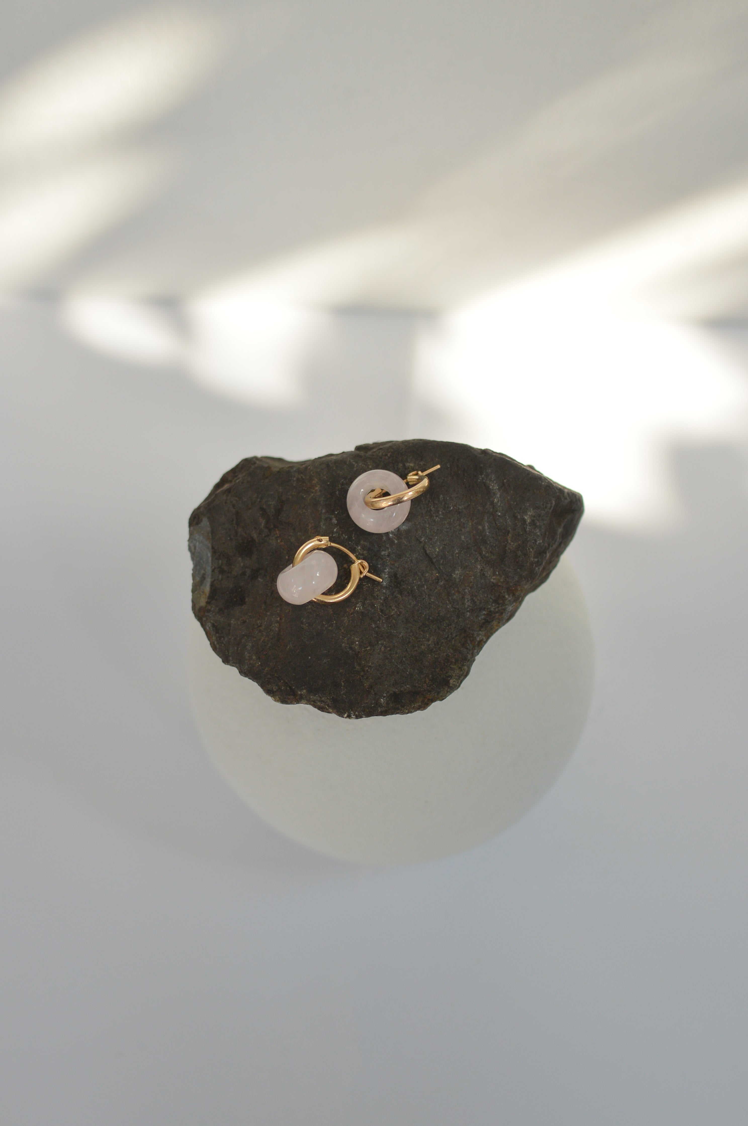 Crystal Quartz Hoop Earrings