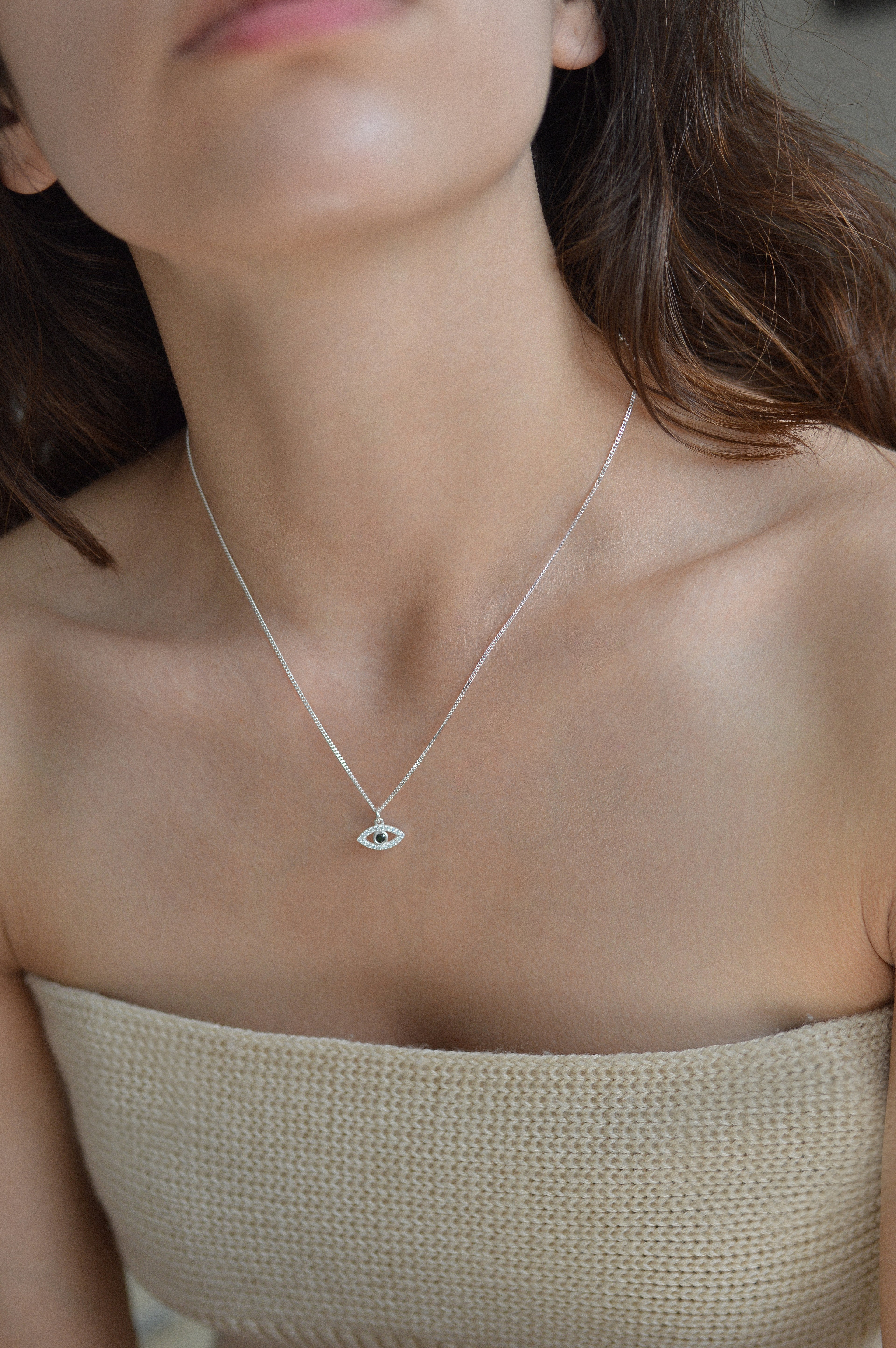 Evil Eye Cubic Zirconia Necklace