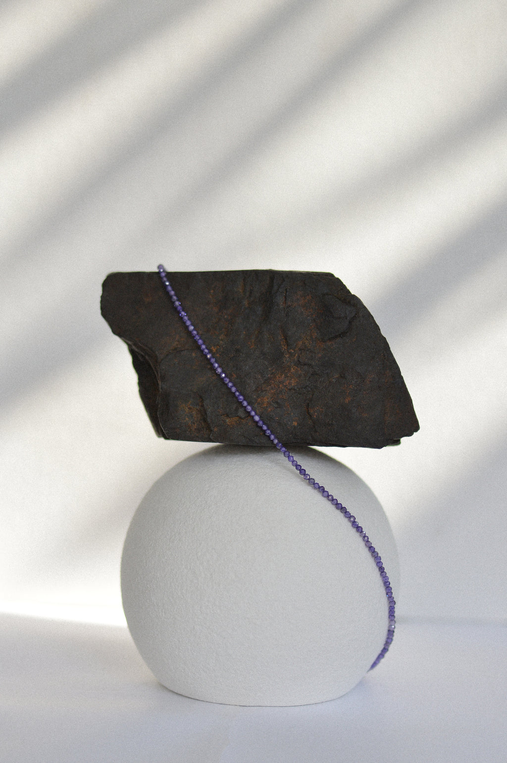 Purple Faceted Gemstone Beaded Necklace