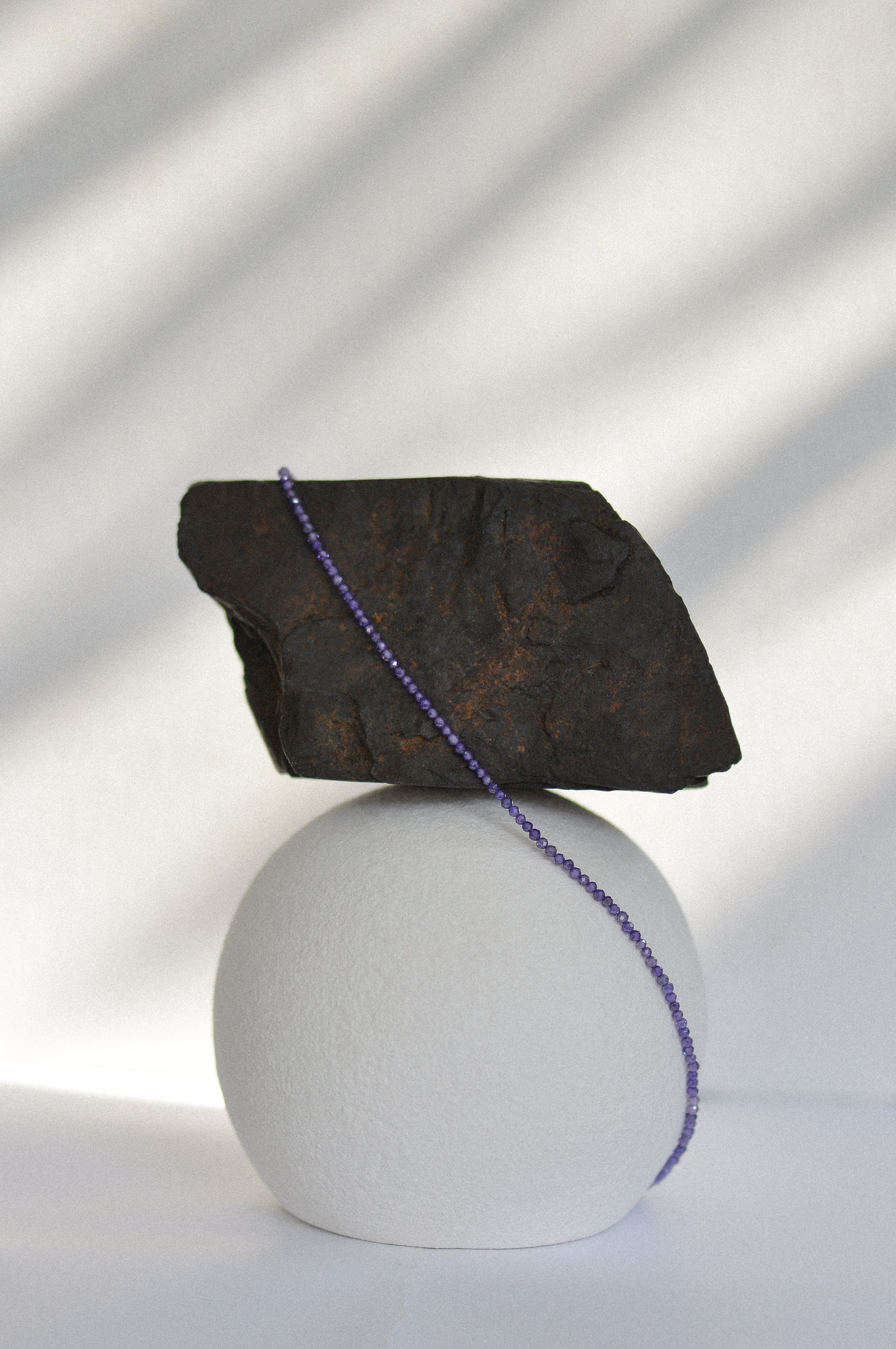 Purple Faceted Gemstone Beaded Necklace