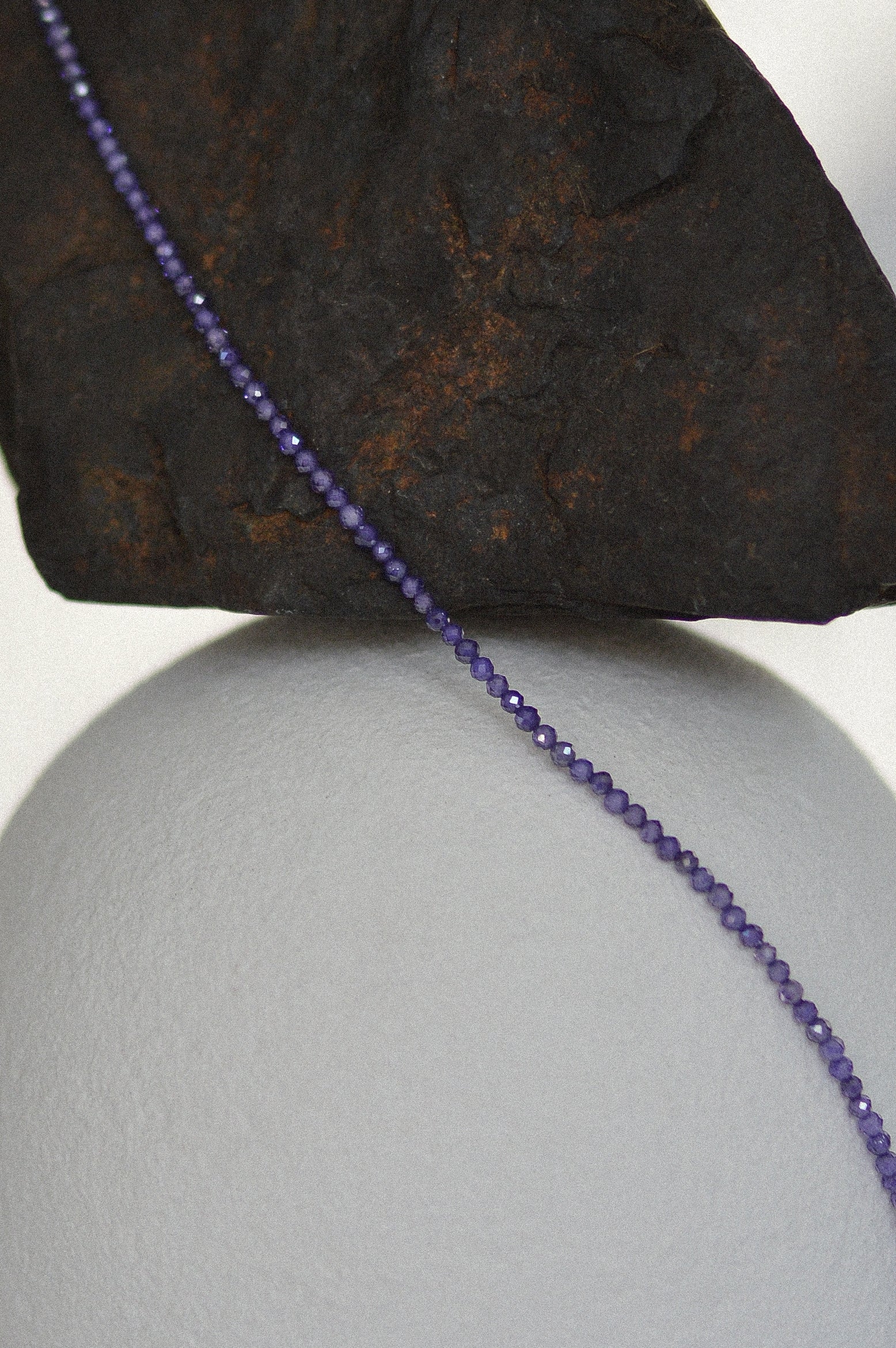 Purple Faceted Gemstone Beaded Necklace