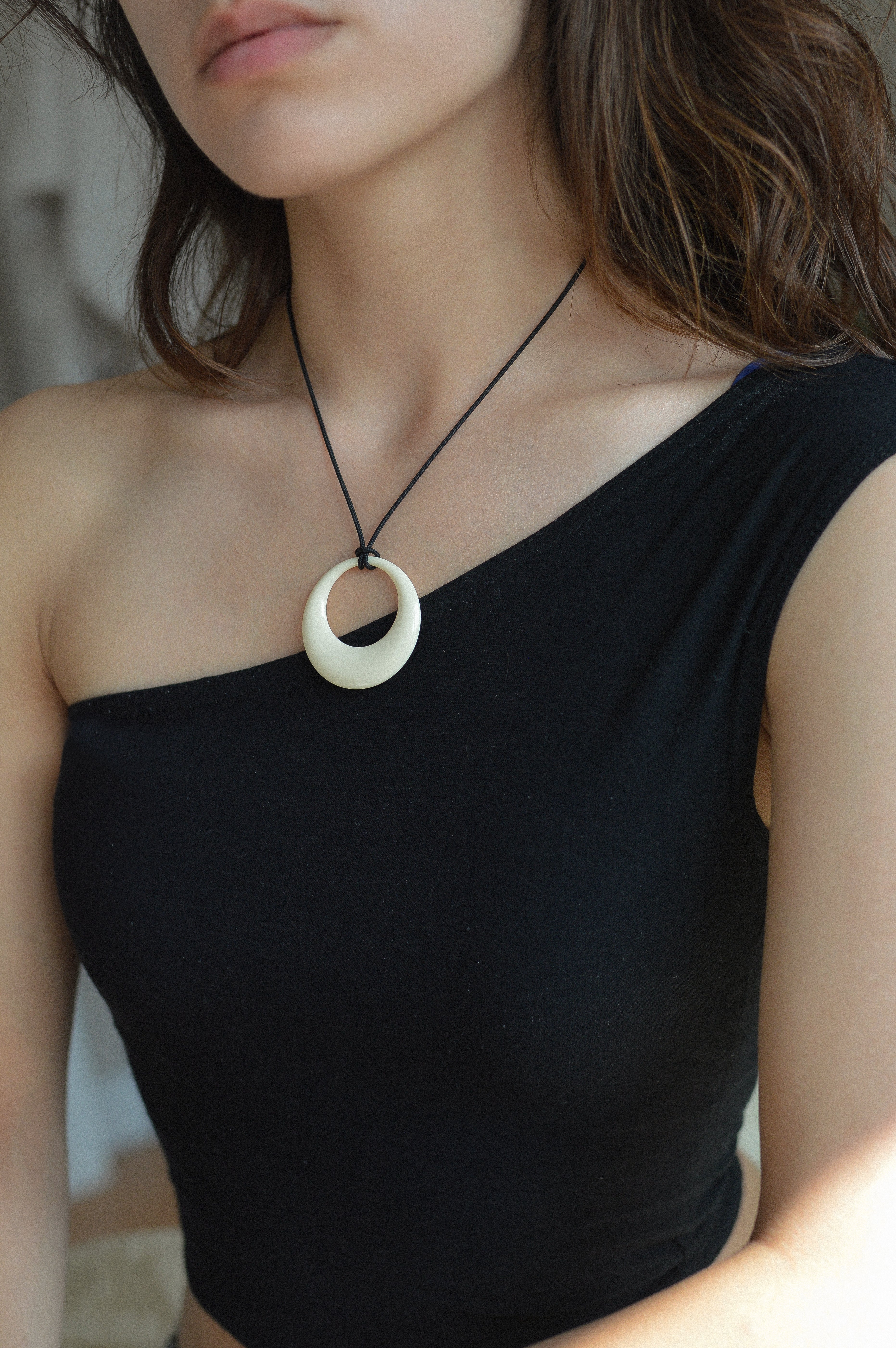 White Resin Pendant Necklace