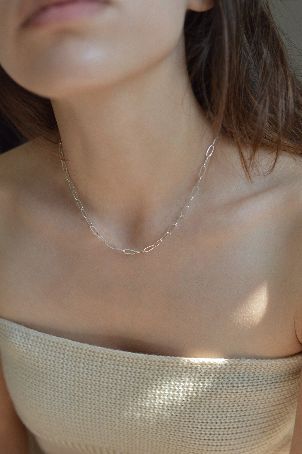 Paperclip Link Rectangle Necklace