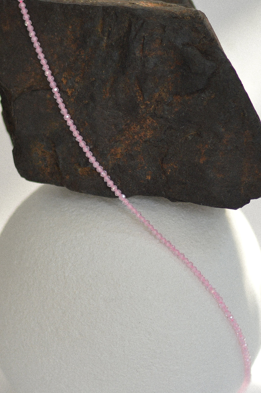 Pink Faceted Cubic Zirconia Beaded Necklace